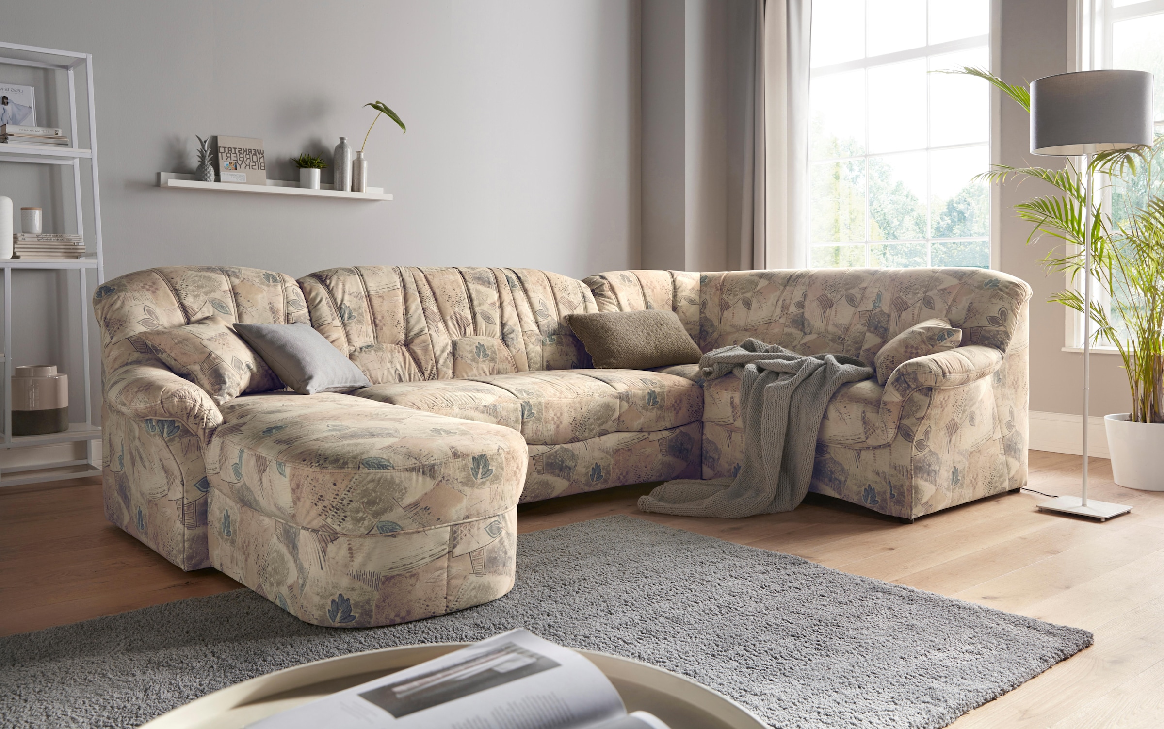 Image of DOMO collection "Bahia mit viel Platz, Breite 308cm, zeitloses Design, U-Form" Microfaser, natur