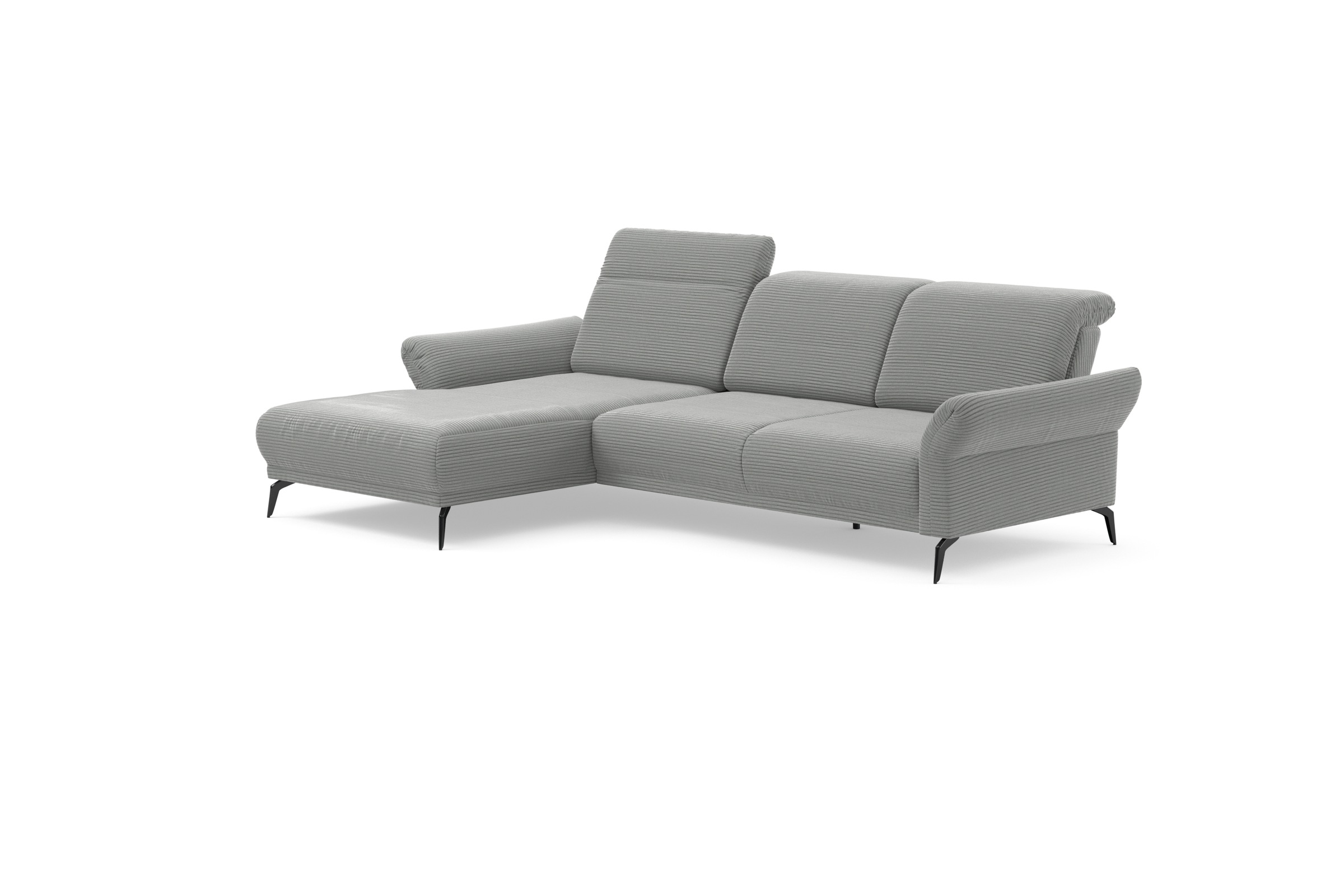INOSIGN Ecksofa »Coco L-Form«, Sitztiefen-, Arm- und Kopfteilverstellung, Cord-Bezug, Fusshöhe 15 cm
