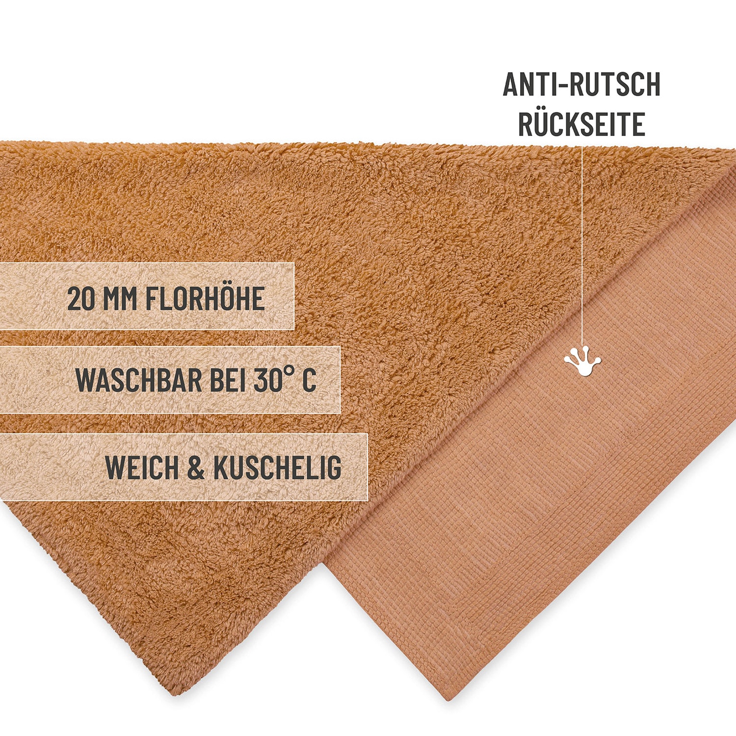 Wecon home Basics Badematte »Erik« Höhe 20 mm waschbar, rutschfest, sehr weich, strapazierfähig, pflegeleicht
