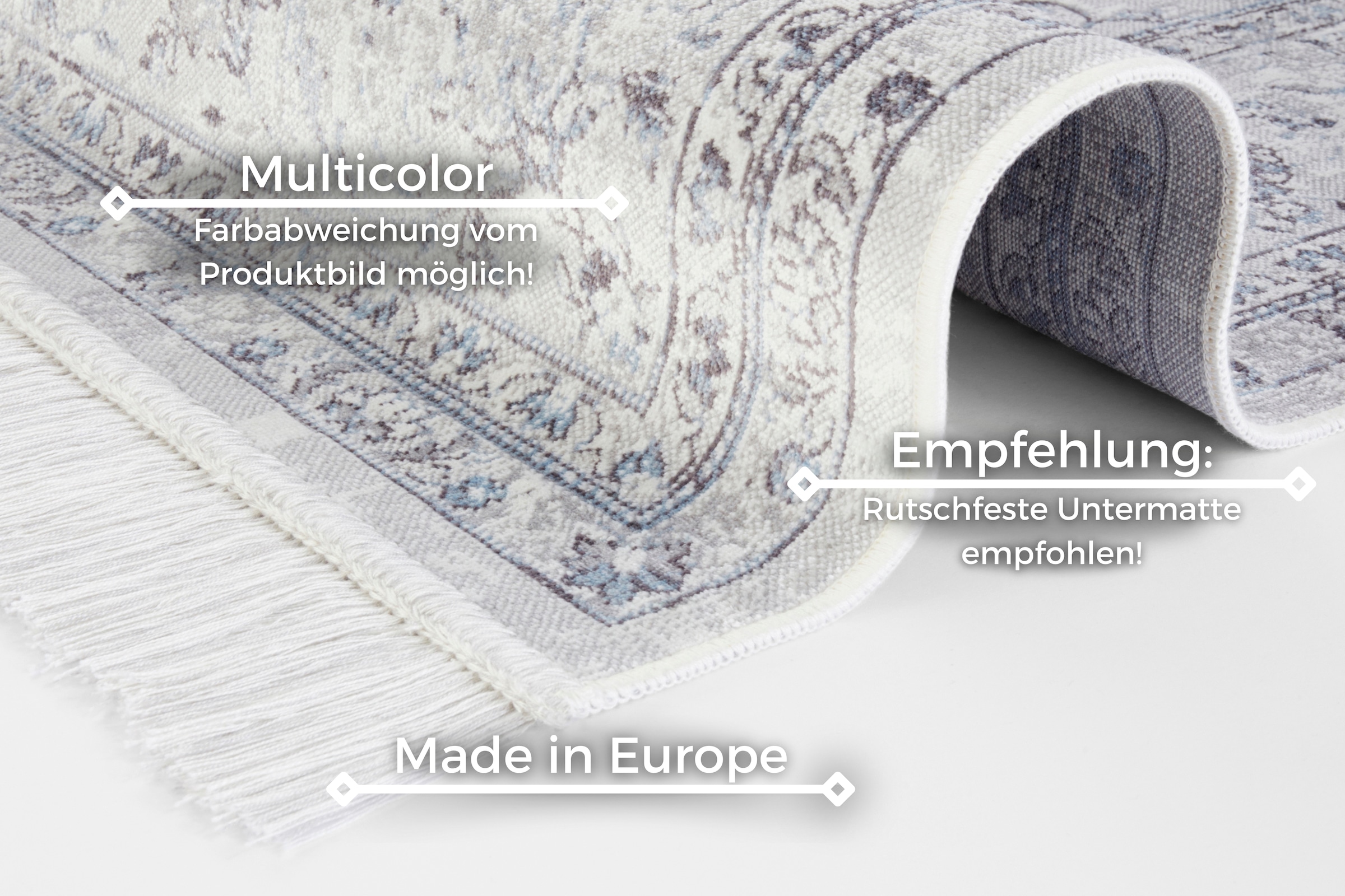 HANSE Home Teppich »Orient Vintage Medaillon«, rechteckig, 5 mm Höhe, Orientalisch mit Fransen, Orient, Wohnzimmer, Schlafzimmer, Esszimmer