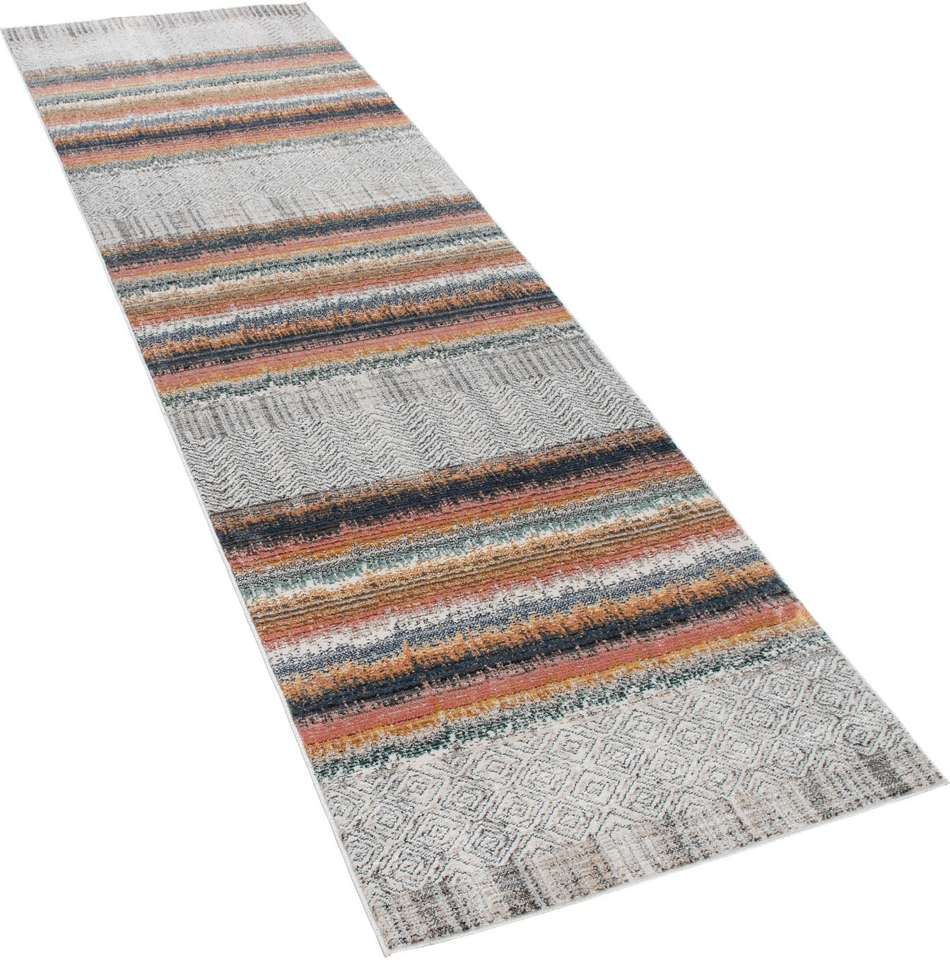 Image of Paco Home Läufer »Harnuba 750«, rechteckig, 9 mm Höhe, Teppich-Läufer, Kurzflor, modern gestreift, 3D-Effekt, ideal im Flur & Schlafzimmer bei Ackermann Versand Schweiz