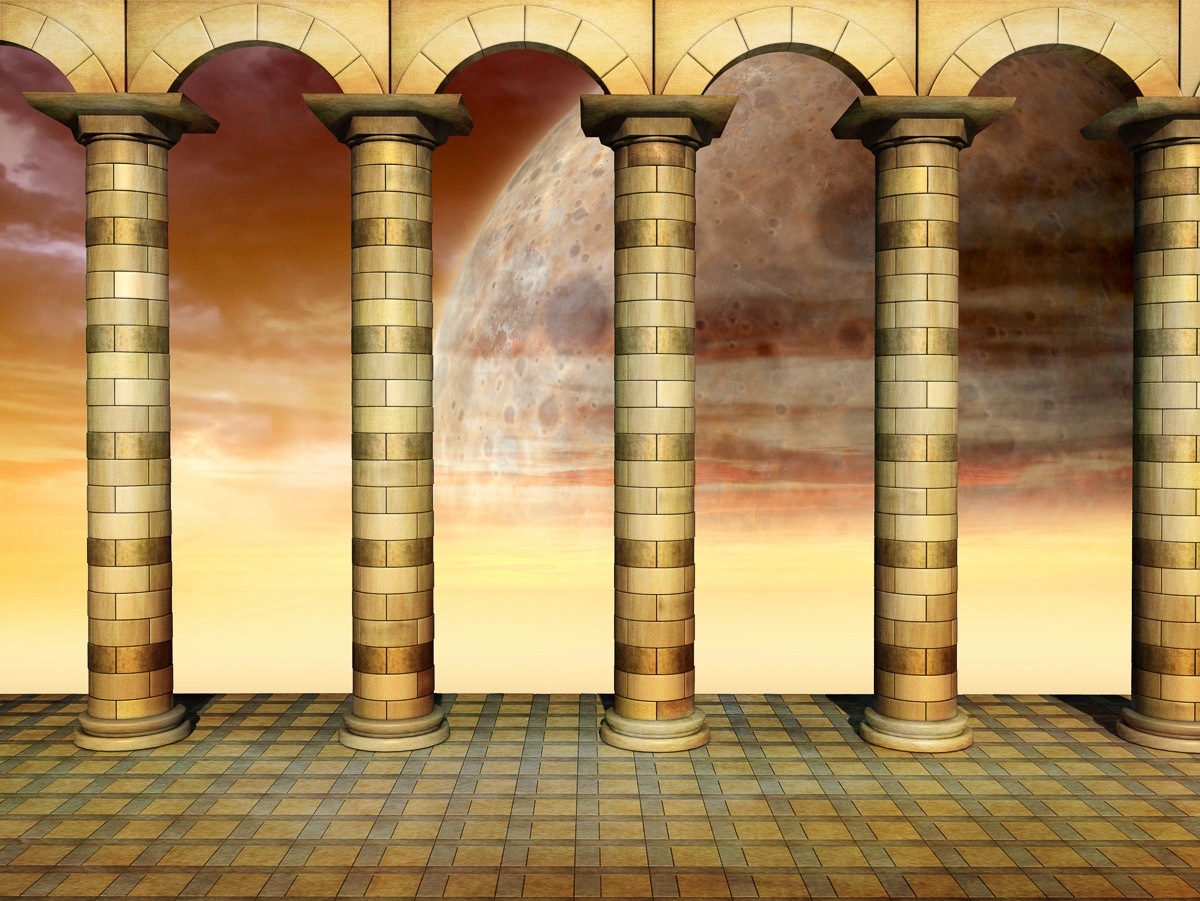 Image of Papermoon Fototapete »Terasse vor Planet«, Vliestapete, hochwertiger Digitaldruck, inklusive Kleister bei Ackermann Versand Schweiz