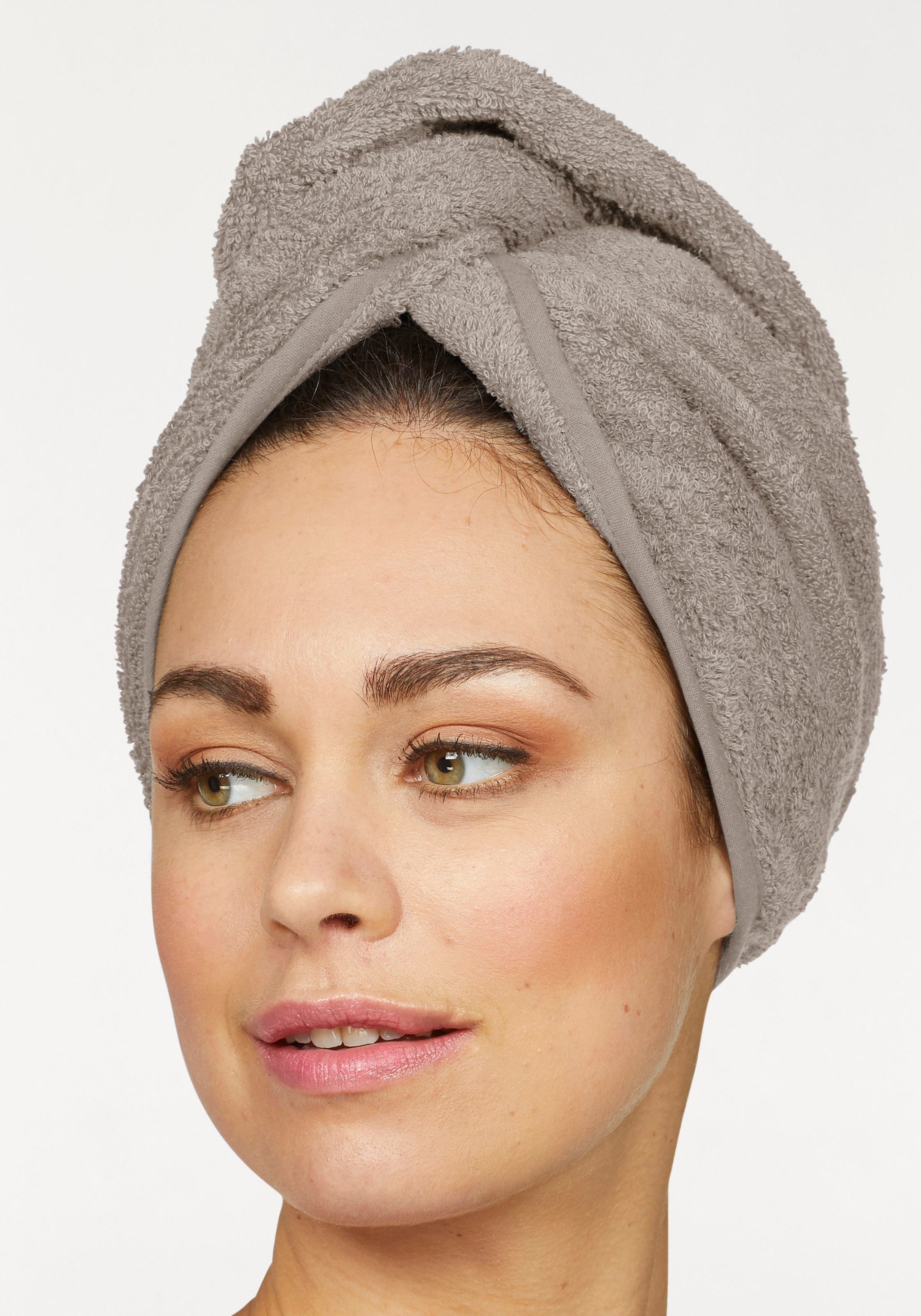 Image of GOODproduct Turban-Handtuch "Juna, als Set und Serie erhältlich, 2 Turbanhandtücher 24x61cm" 100% Baumwolle, Turban, Uni-Farben, weich