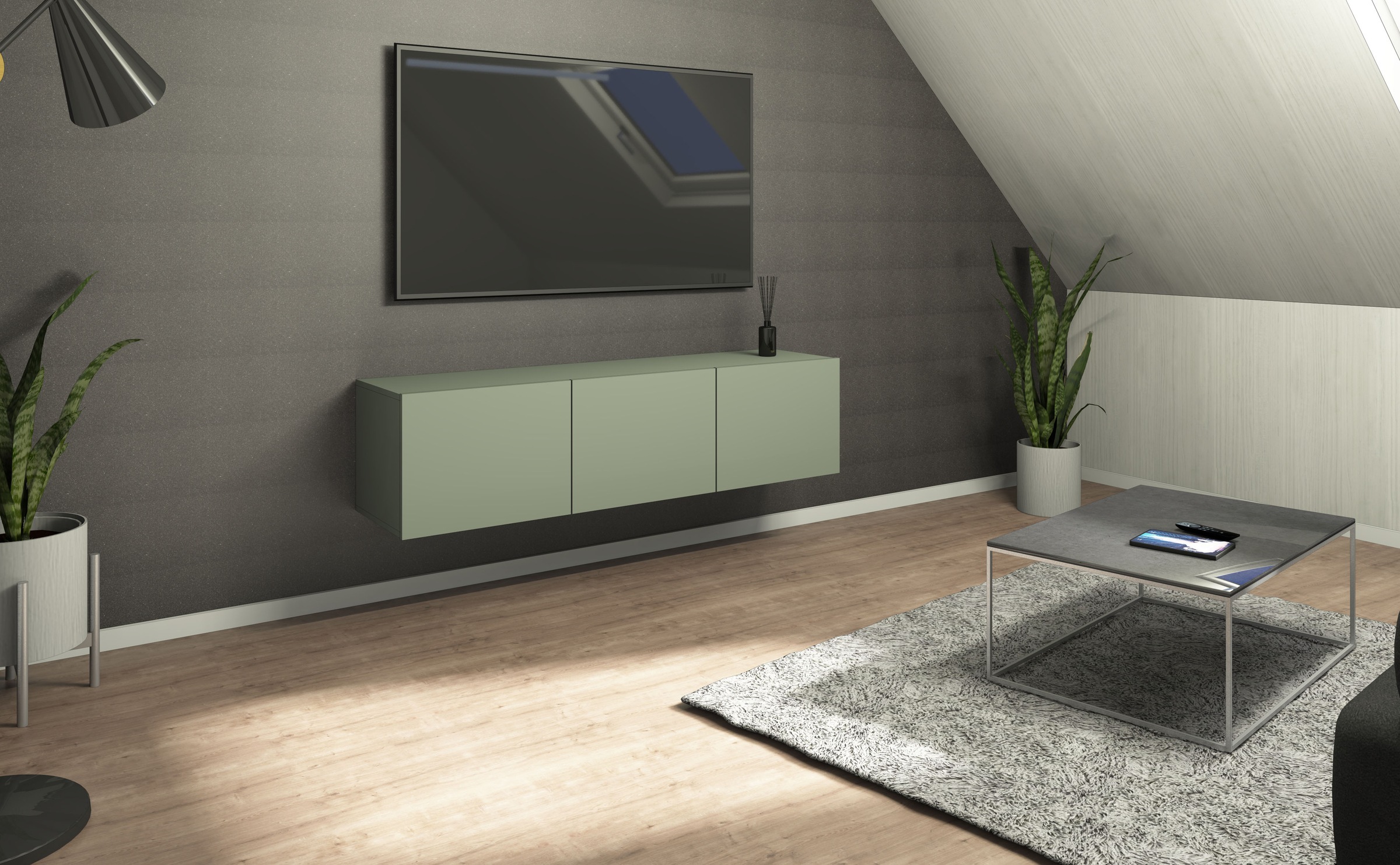 borchardt Möbel Lowboard "Sophia, TV-Schrank mit 3 Türen, hängend oder stehend"