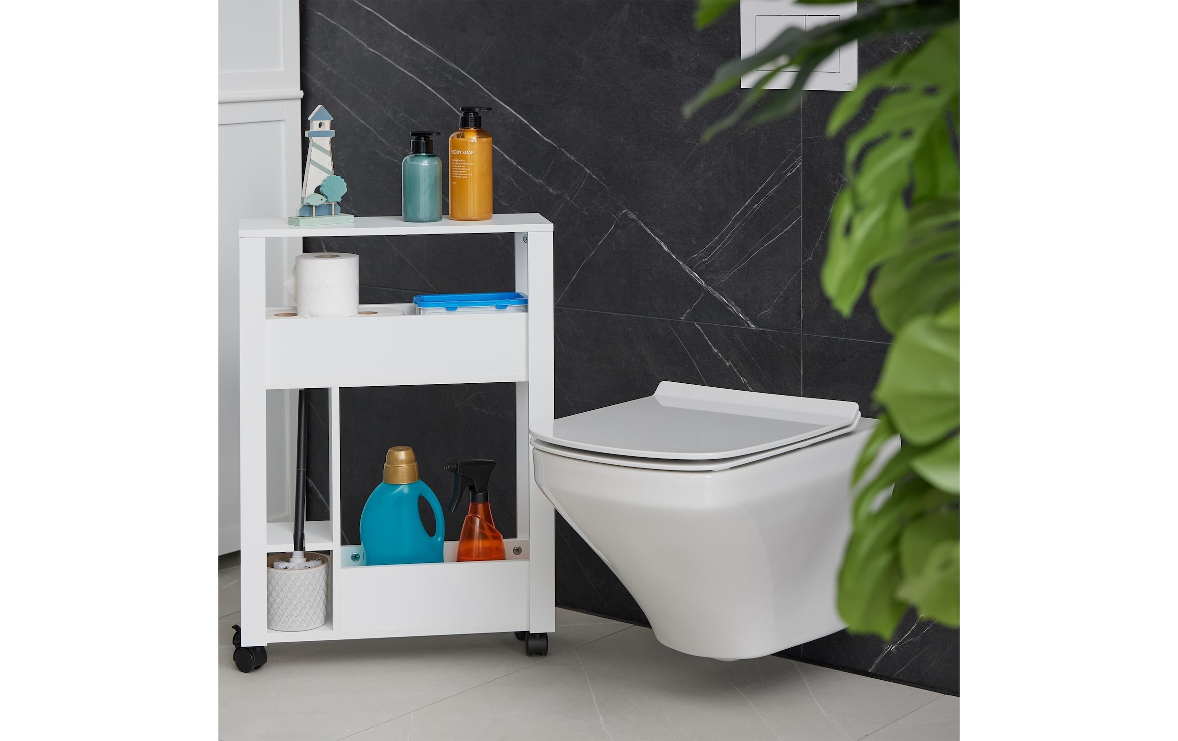 relaxdays Rollwagen »Weiss, 71.5 x 17 x 50 cm«
