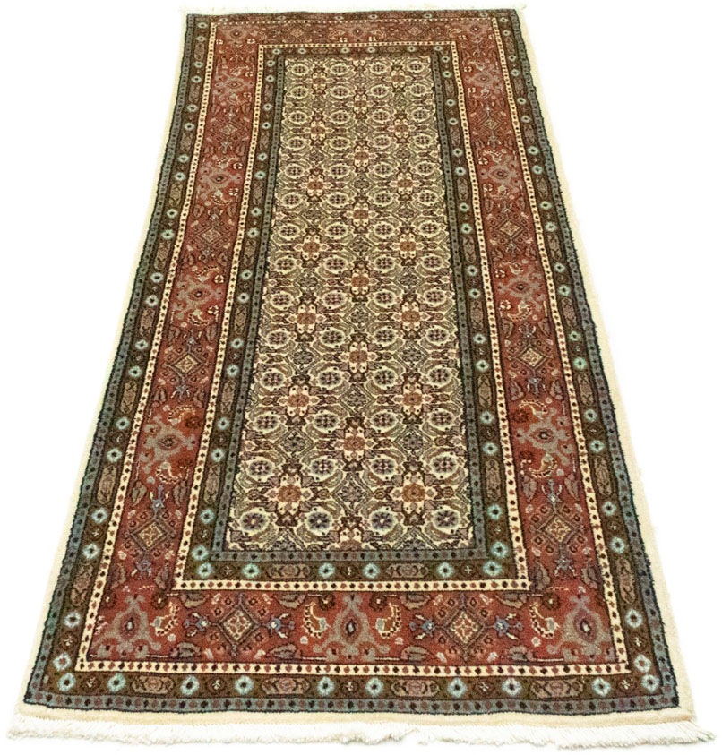 Image of morgenland Hochflor-Läufer »Moud Stark Gemustert Beige 191 x 73 cm«, rechteckig, 1,5 mm Höhe, Handgeknüpft bei Ackermann Versand Schweiz