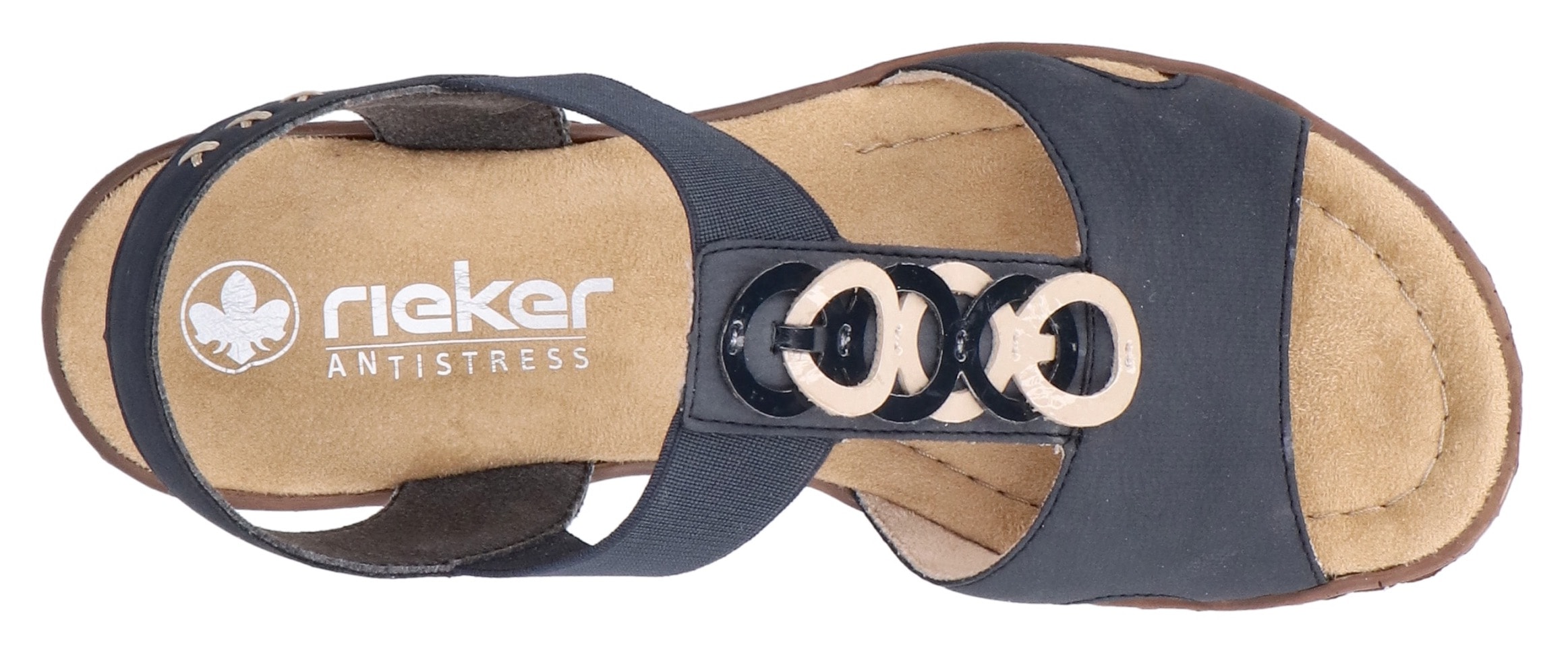 Rieker Sandales compensées  Sommerschuh, Sandale, Plateausandale mit Gummizug für guten Sitz