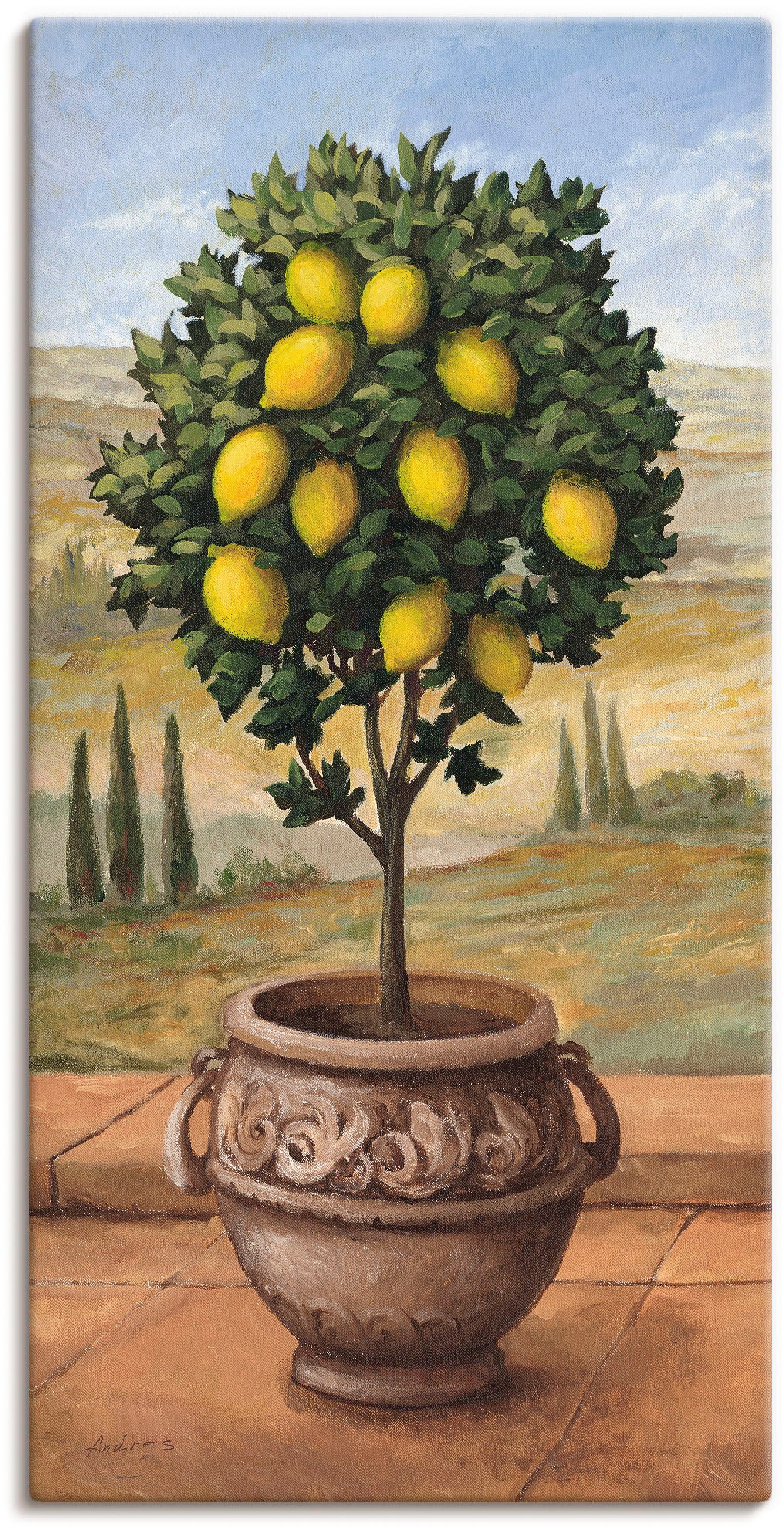 Image of Artland Leinwandbild "Zitronenbaum" Bäume 1 Stk. tlg. auf Holzrahmen gespannt