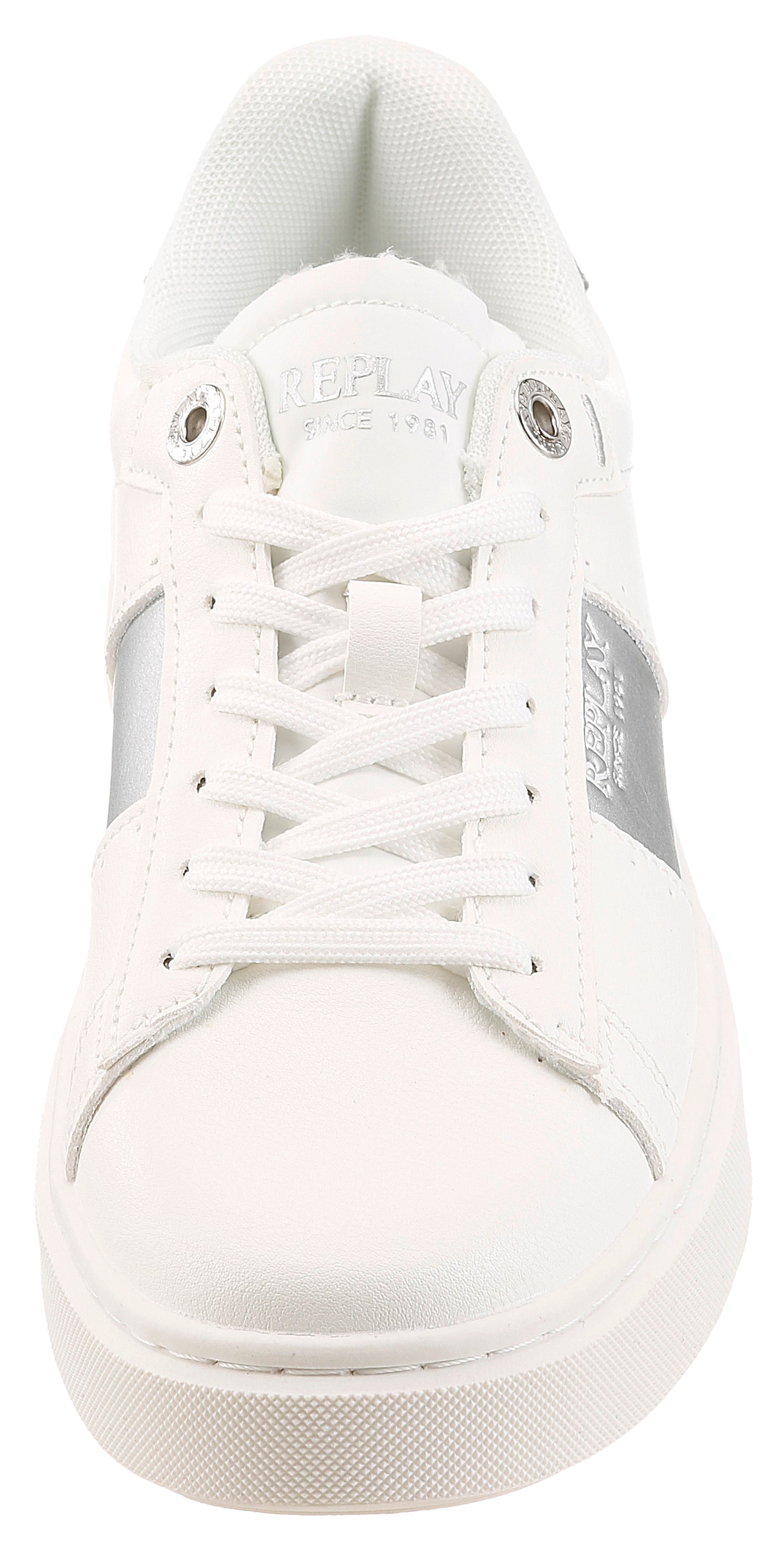 Replay Baskets à plateforme  chaussure basse, sneaker tendance, chaussure à lacets avec accents métalliques