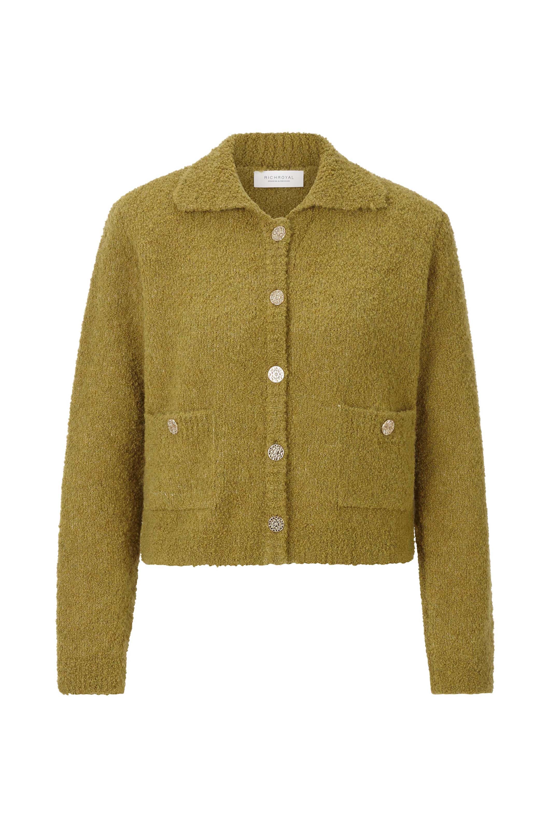 RICHROYAL Cardigan mit Wolle, Regular fit in Boucle-Optik