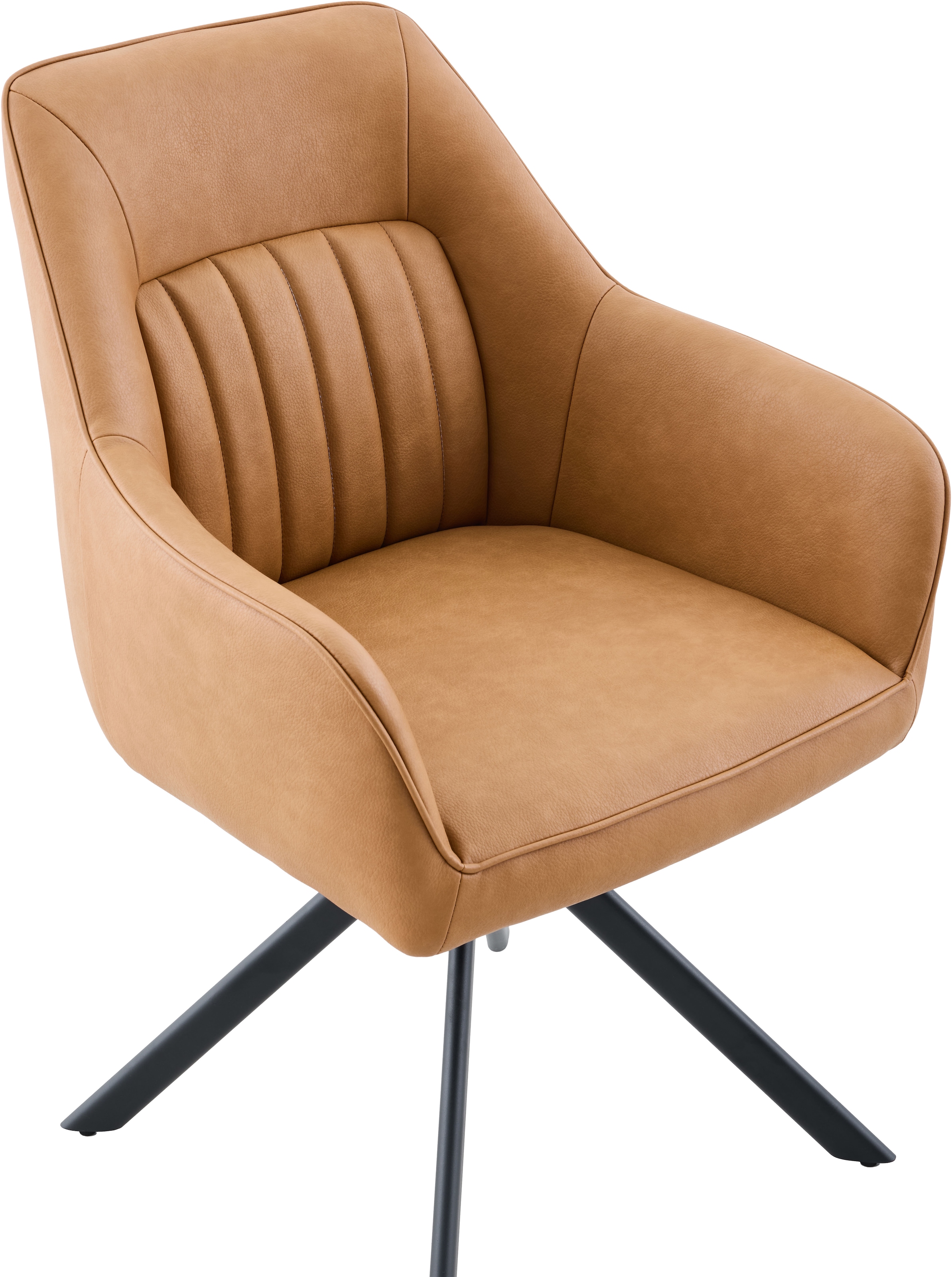 HELA Chaise avec accoudoirs »POLINA« () 1 cuis4 pieds, pivotant à 360°, structure en tube ovale, accoudoirs, aspect cuir