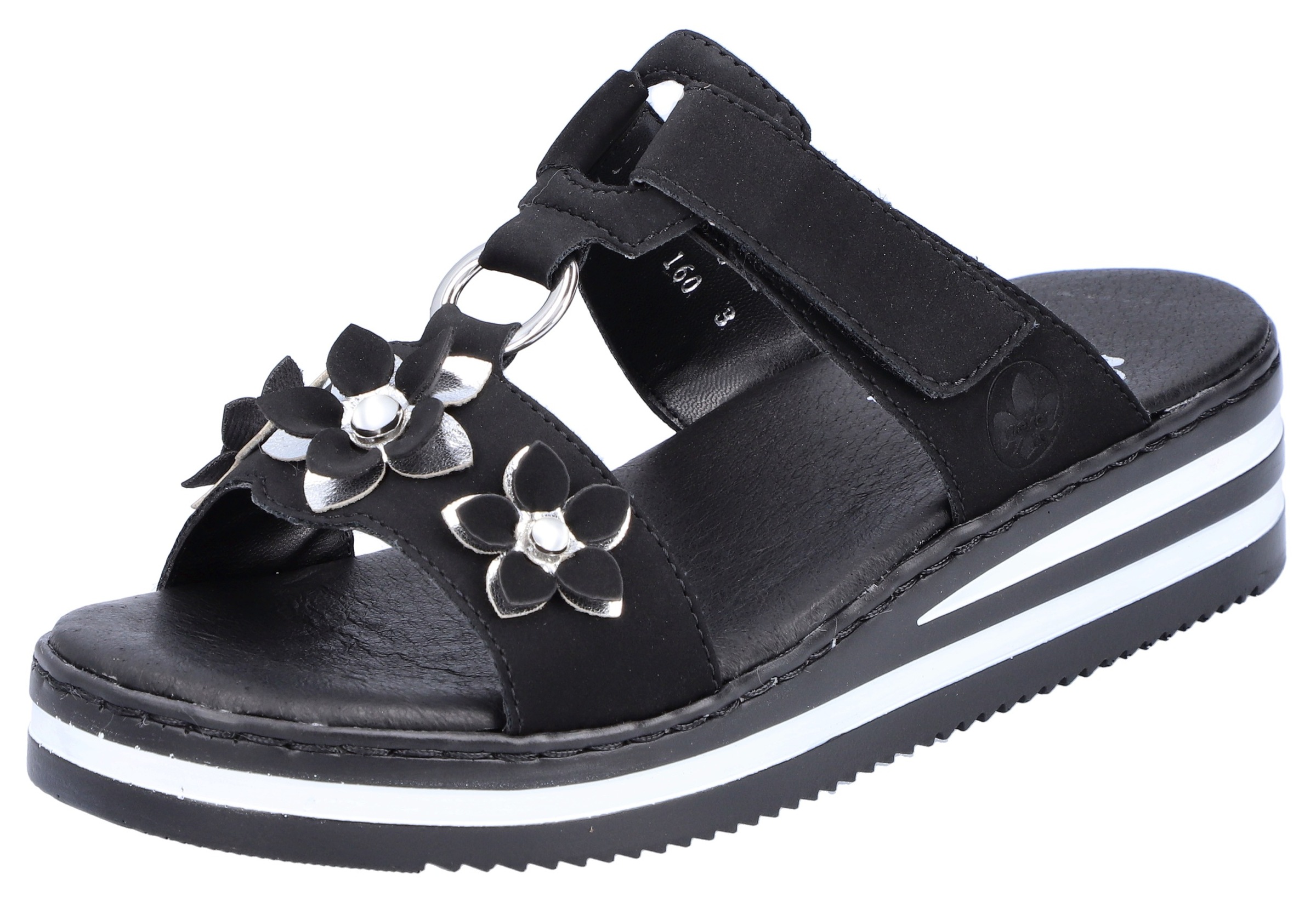 Image of Rieker Pantolette, mit Blüten- und Schmucksteinverzierung bei Ackermann Versand Schweiz