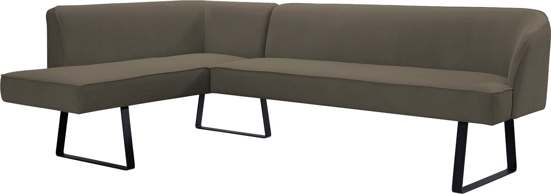 exxpo - sofa fashion Eckbank »Americano«, mit Keder und Metallfüssen, Bezug in verschiedenen Qualitäten