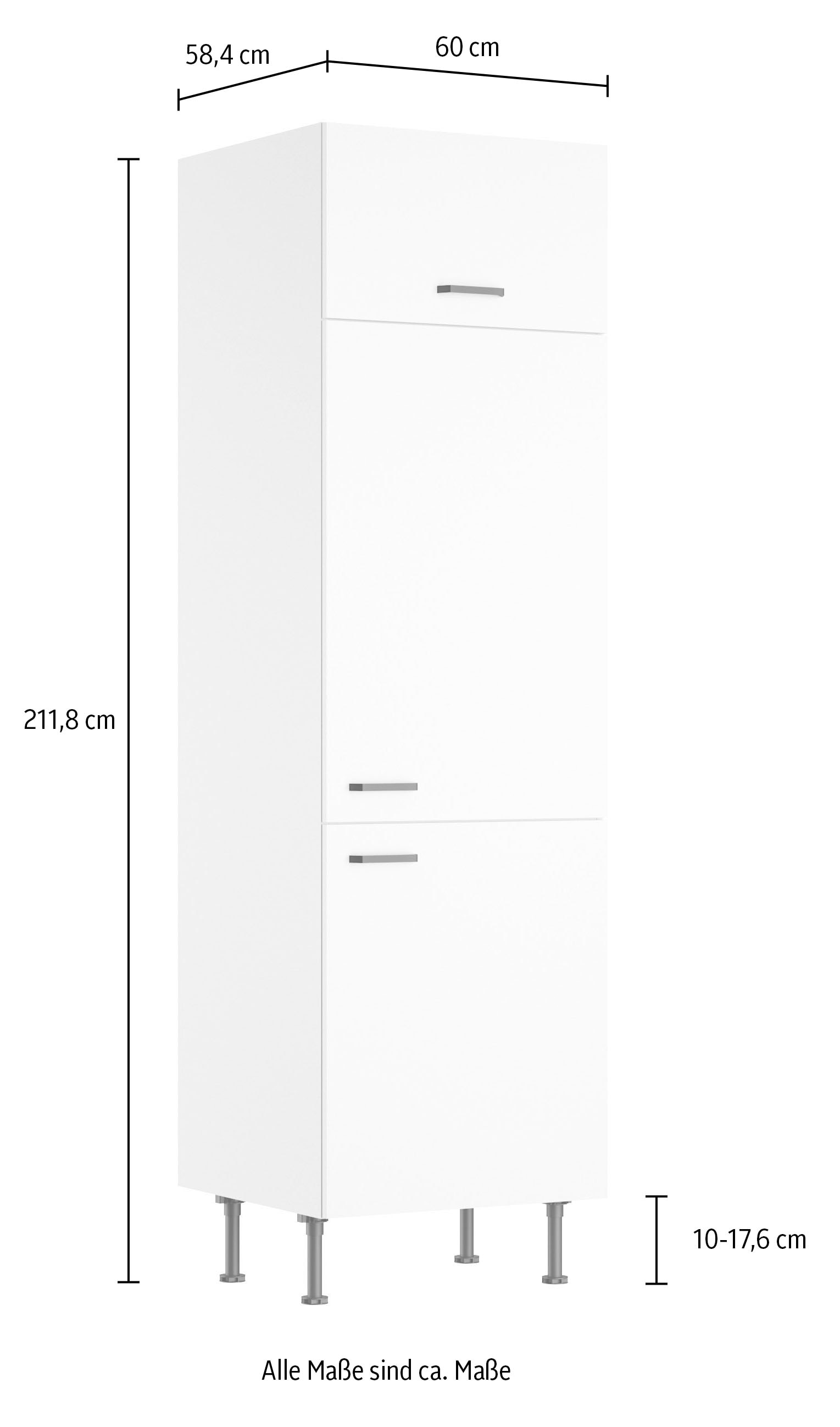 KOCHSTATION Kühlumbauschrank »KS-Paula« 60 cm breit, 211 cm hoch, mit 1 Klappe, 2 Türen, 1 Einlegeboden