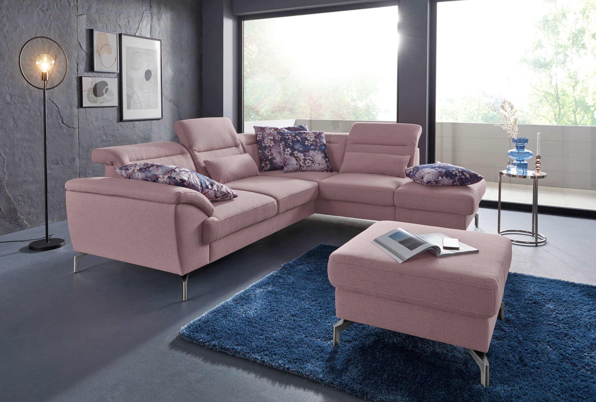 sit&more Hocker »Percy«, Fusshöhe 15cm, wahlweise mit unterschiedlichen Fussfarben