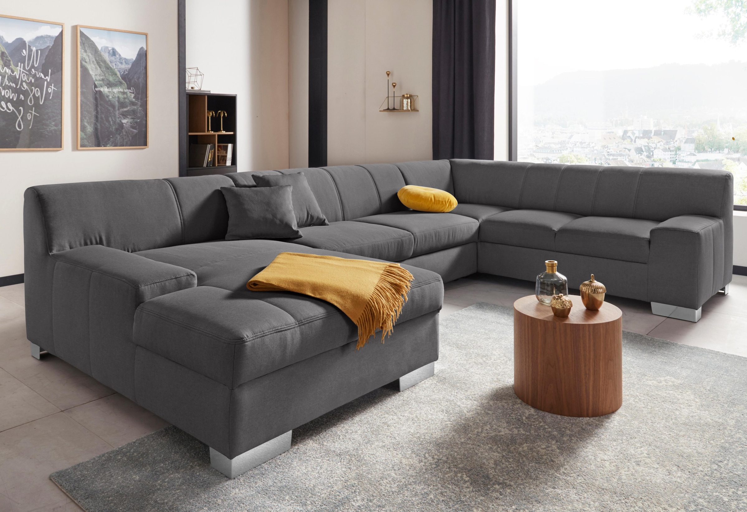 DOMO collection Wohnlandschaft »Bero U-Form«, wahlweise mit Bettfunktion