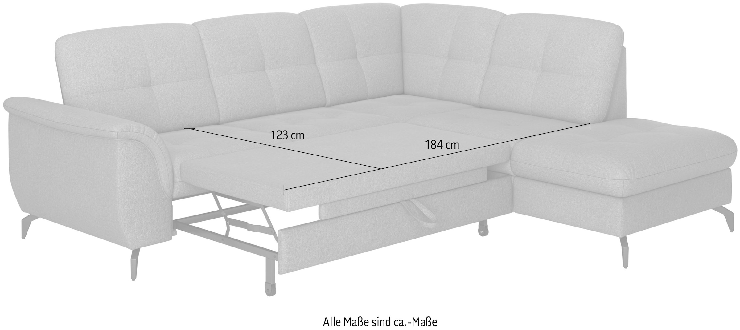 sit&more Ecksofa »Zora L-Form«, wahlweise mit Bettfunktion und Bettkasten