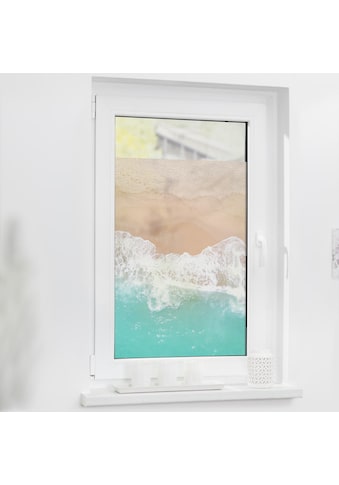 Fensterfolie »Fensterfolie selbstklebend, Sichtschutz, The Beach - Türkis Beige«, 1...