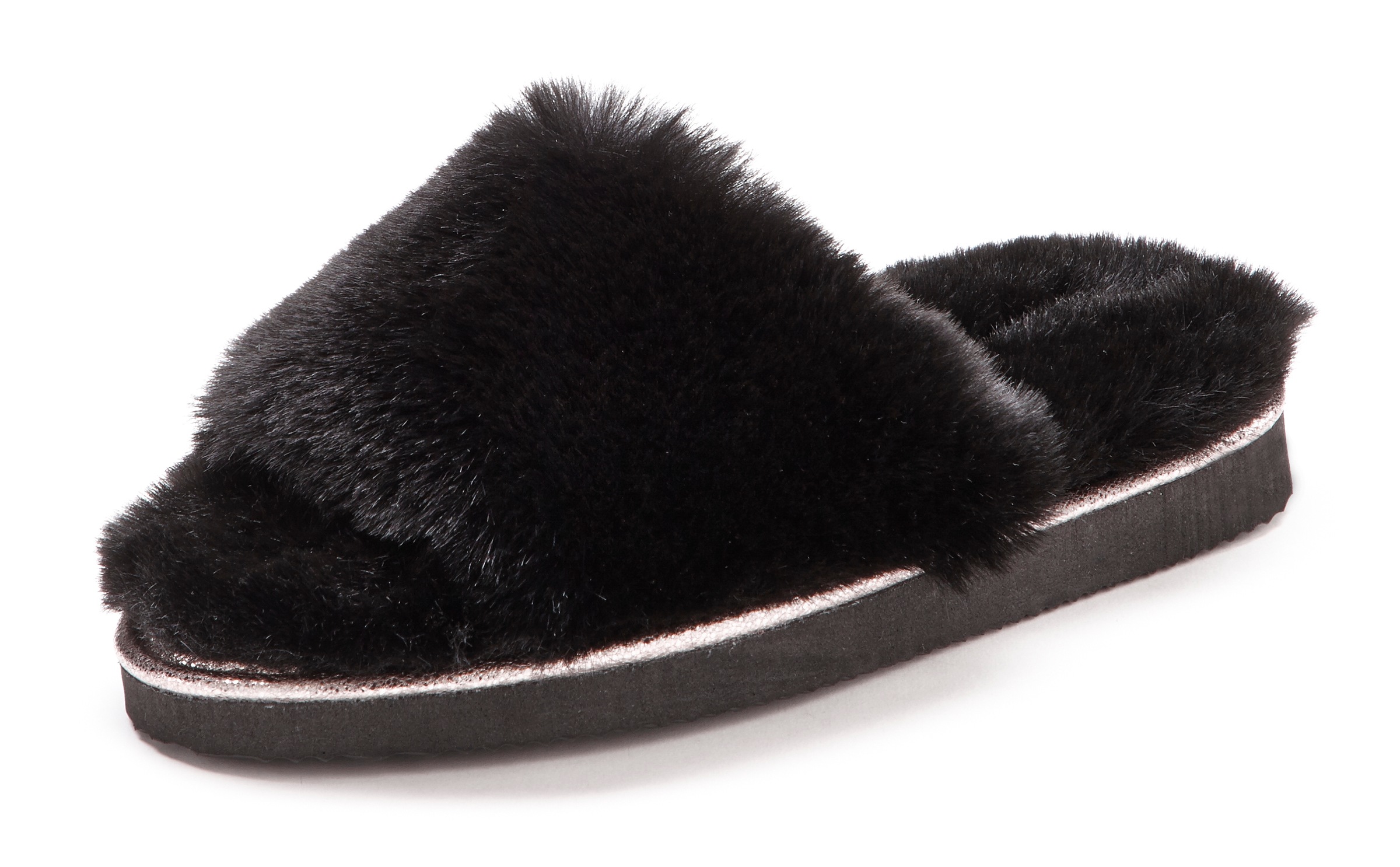 Image of LASCANA Hausschuh, Pantolette mit kuscheligem Fellimitat vegan bei Ackermann Versand Schweiz