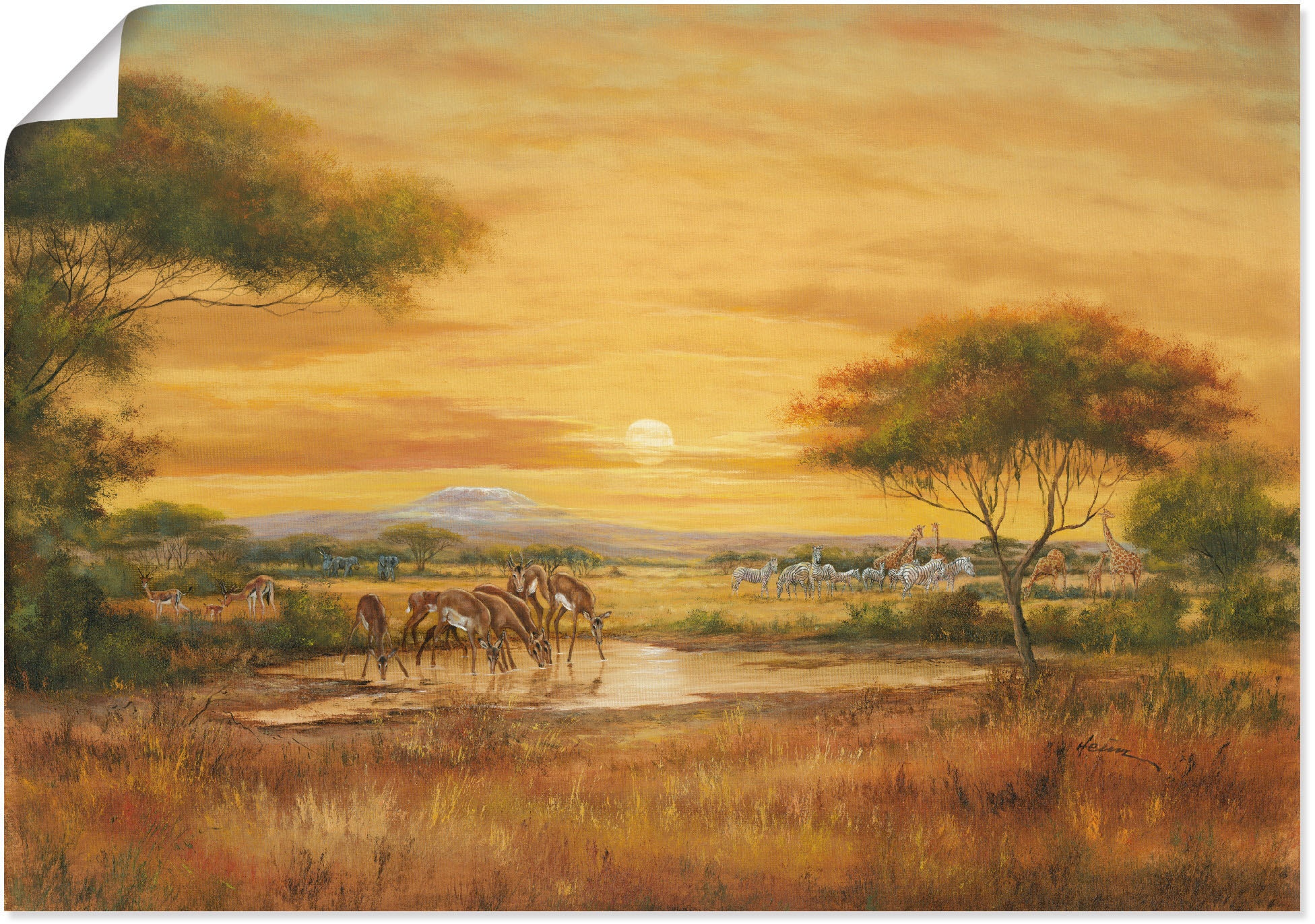 Artland Wandbild »Afrikanische Steppe«, Wildtiere, (1 St.), als Alubild,  Leinwandbild, Wandaufkleber oder Poster in versch. Grössen