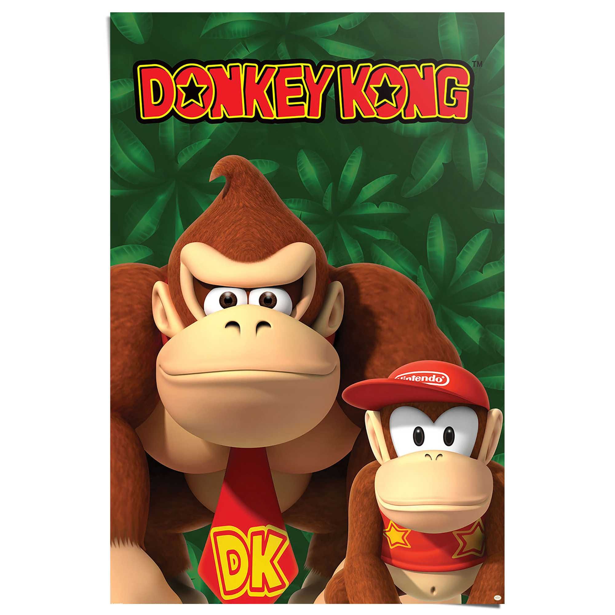 Image of Reinders Poster "Nintendo - Donkey Kong and Diddy Kong" Kinderzimmer - Mehrfarbig - 150 gr. Papier - Games - 61x91,5 cm