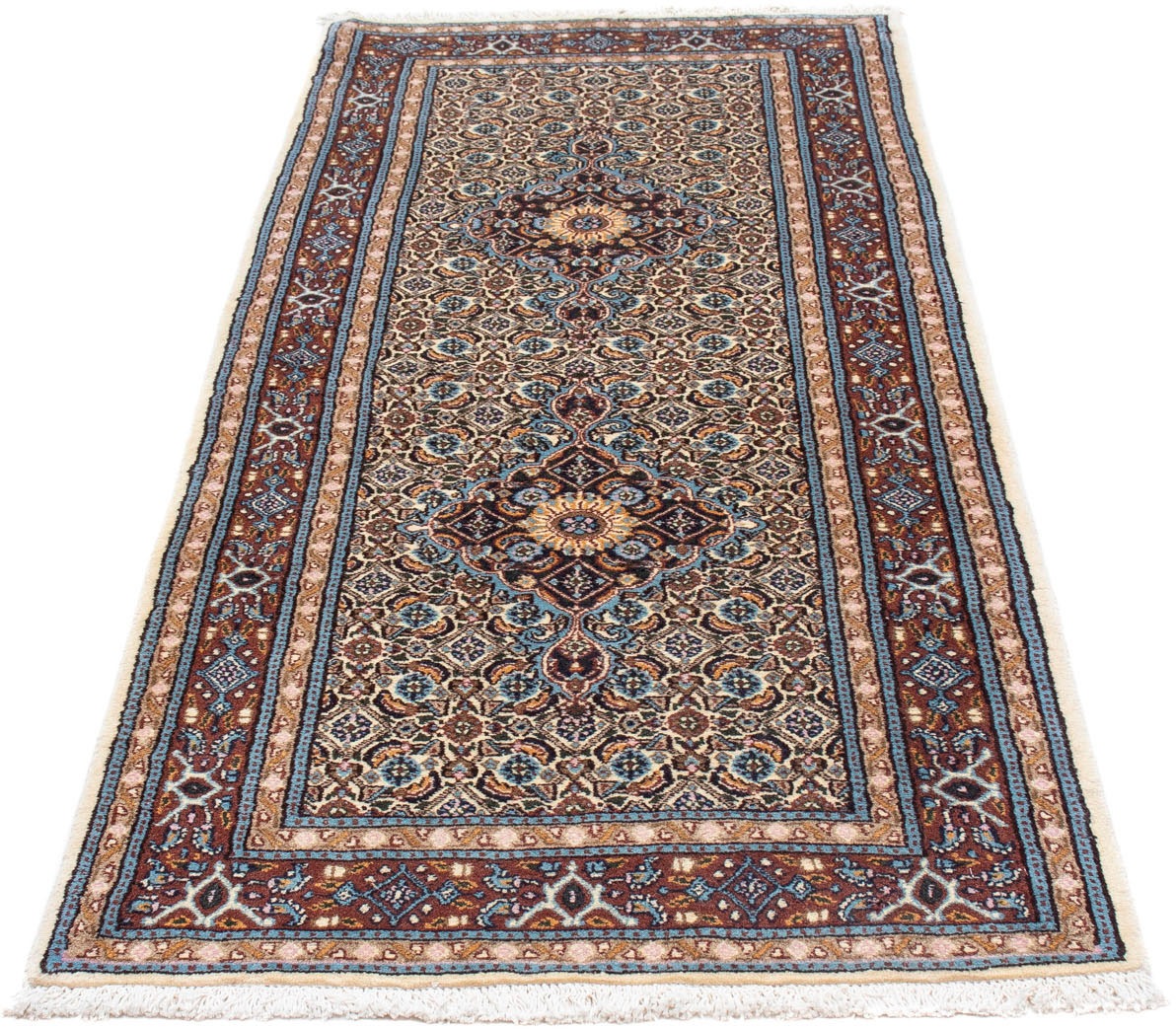 Image of morgenland Hochflor-Läufer »Moud Medaillon Beige 192 x 78 cm«, rechteckig, 1 mm Höhe, Handgeknüpft bei Ackermann Versand Schweiz