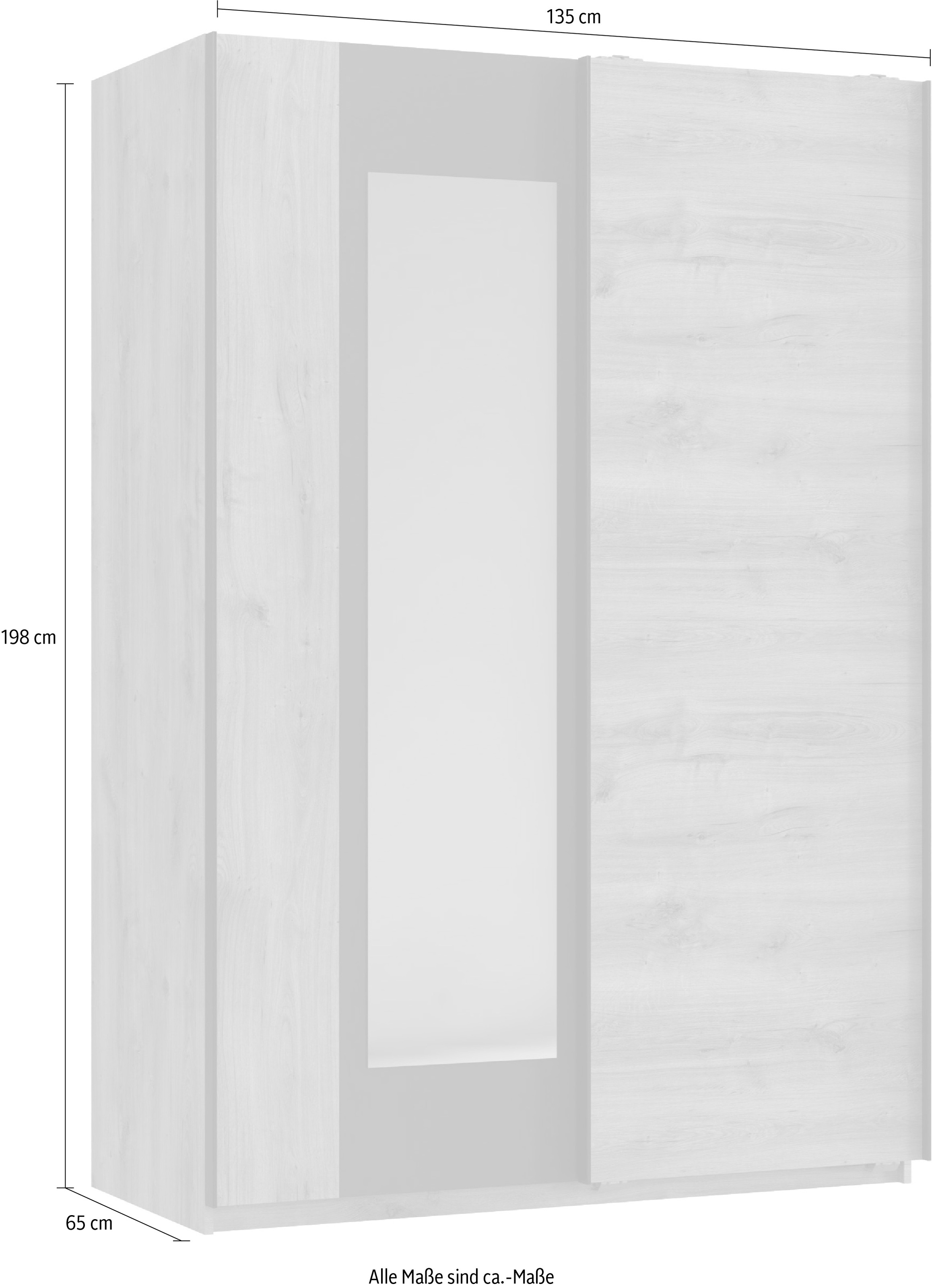 Wimex Schwebetürenschrank »Texel in den Breiten 135cm & 180cm erhältlich, inkl. Spiegel« mit Metallgriffen