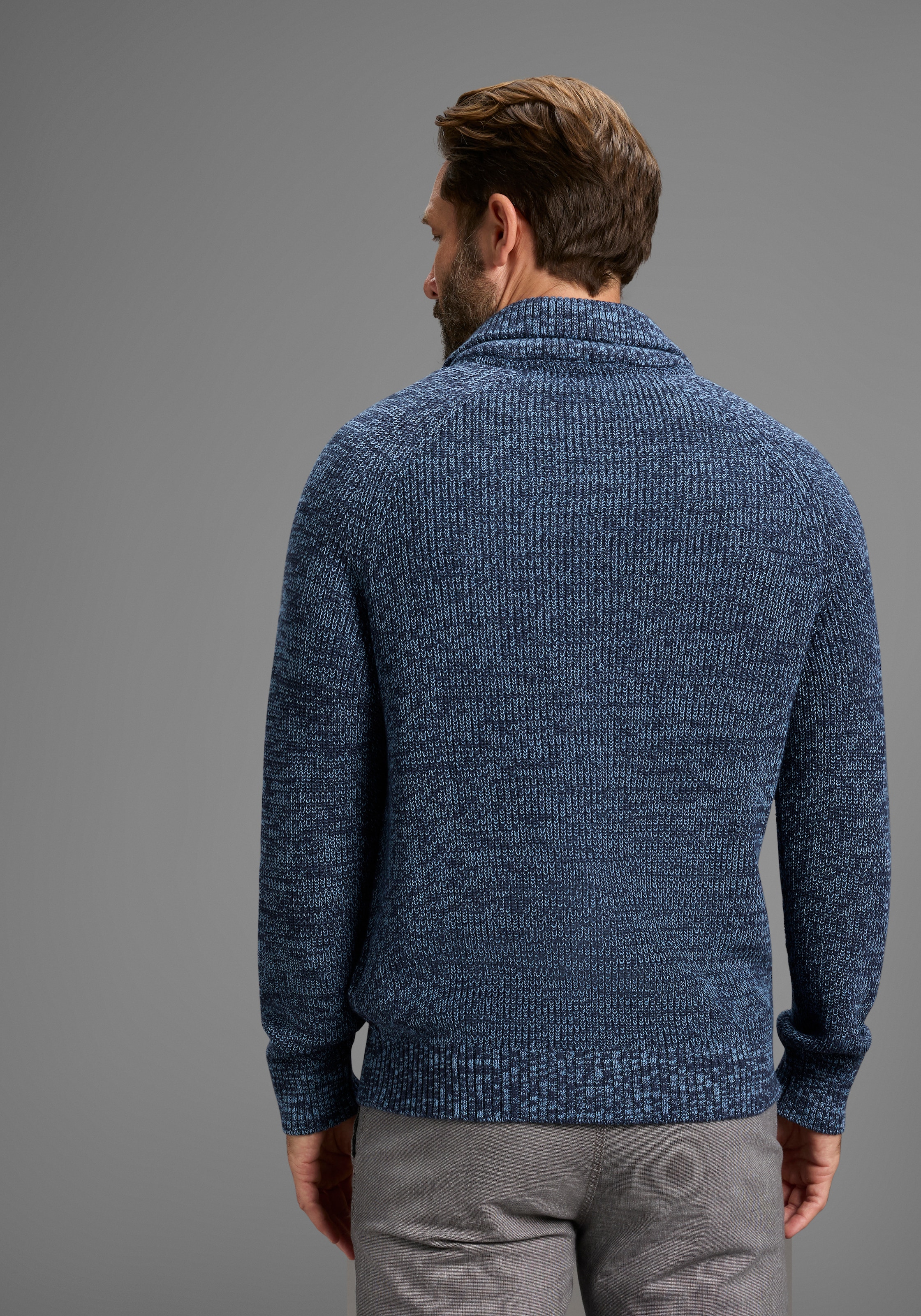 Man's World Strickjacke »Neue Kollektion! Mit Stehkragen & Reissverschluss« melierte Optik ,weicher Griff, Perfekt für die kältere Jahreszeit