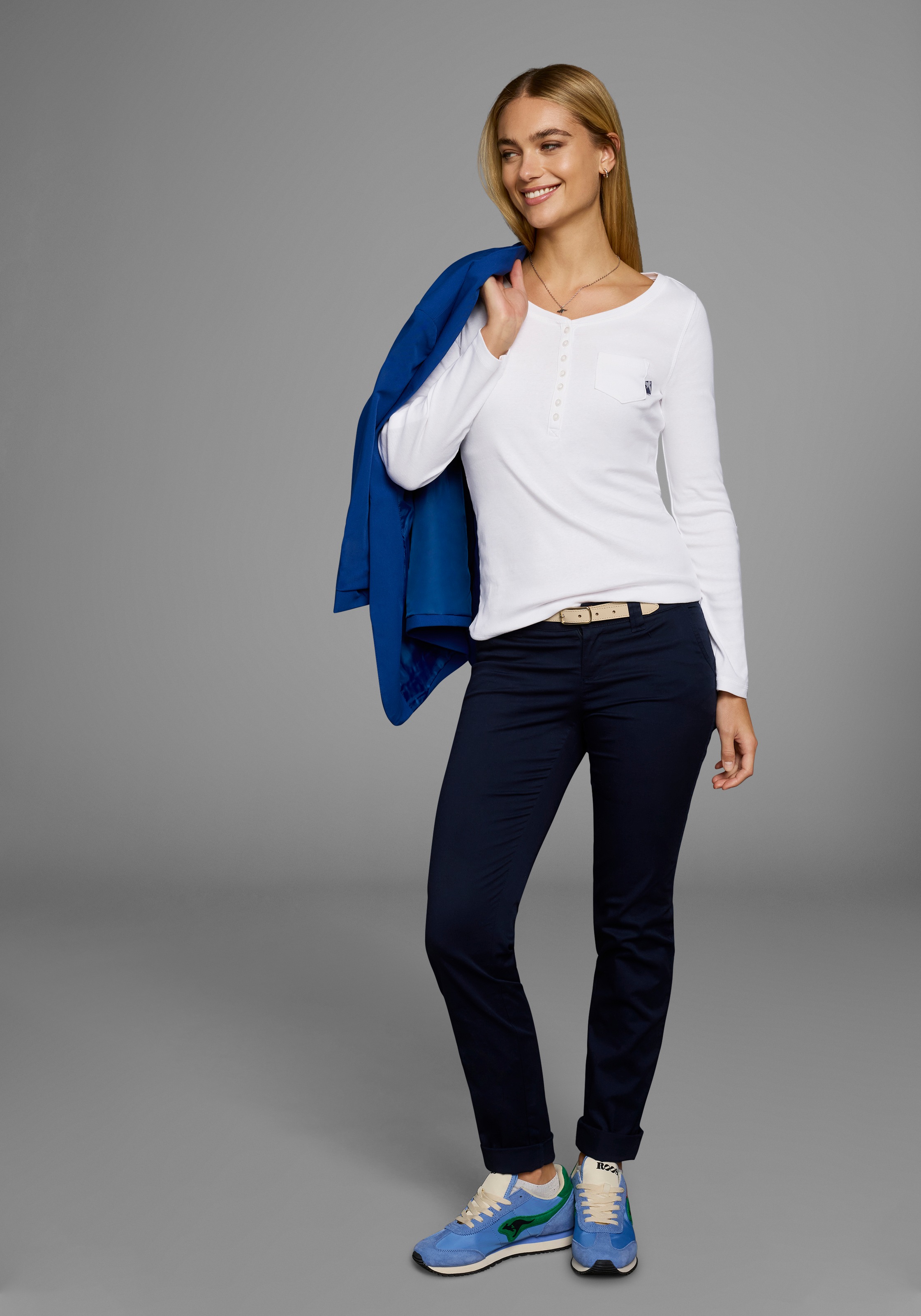 Arizona sehr figurbetonter Schnitt,  unifarben,  Rundhalsausschnitt