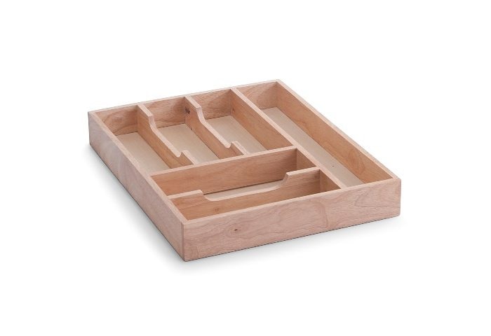 Zeller Present, Besteckkasten Gummibaumholz, holzfarben, Gummi, B/H/T: 34 cm x 6 cm x 43 cm