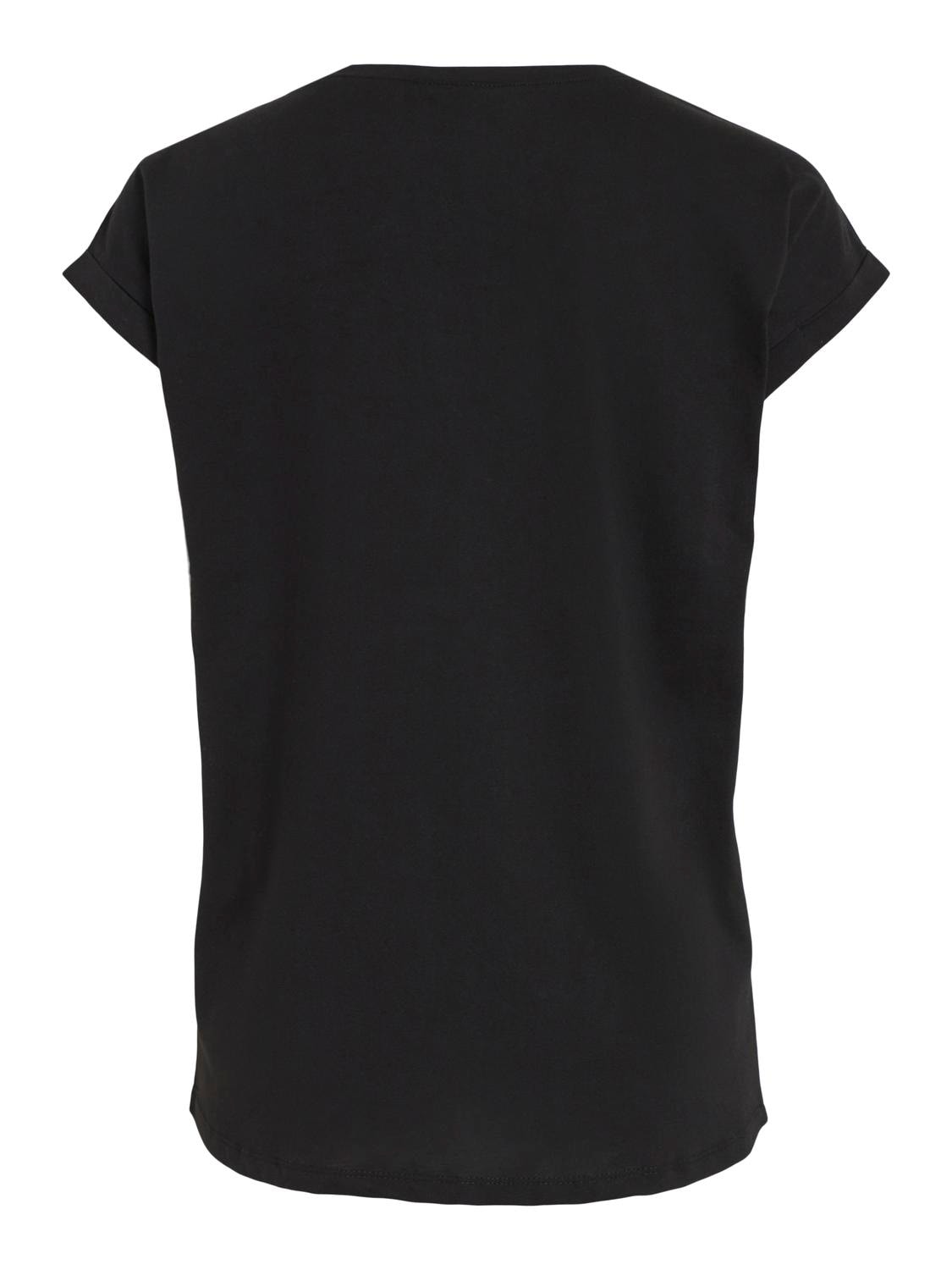 Vila Rundhalsshirt »VIDREAMERS NEW PURE T-SHIRT/SU-NOOS«, Basic Damen-T-Shirt mit Rundhalsausschnitt und umgeschlagenen Ärmeln