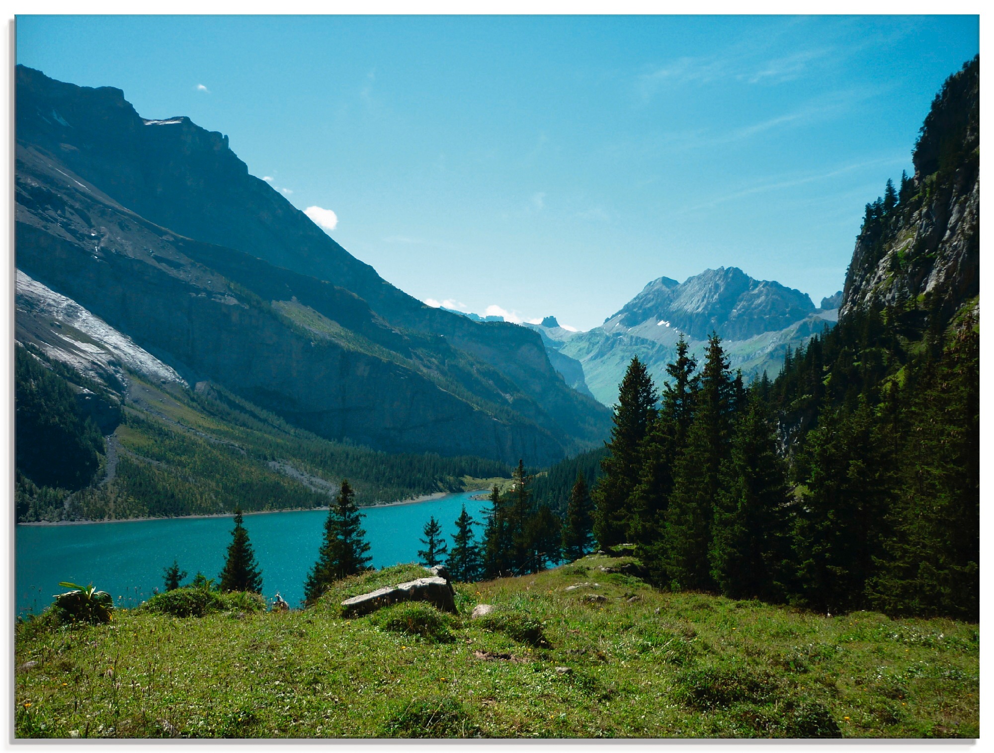 Image of Artland Glasbild »Blick auf den Oeschinensee«, Berge, (1 St.) bei Ackermann Versand Schweiz