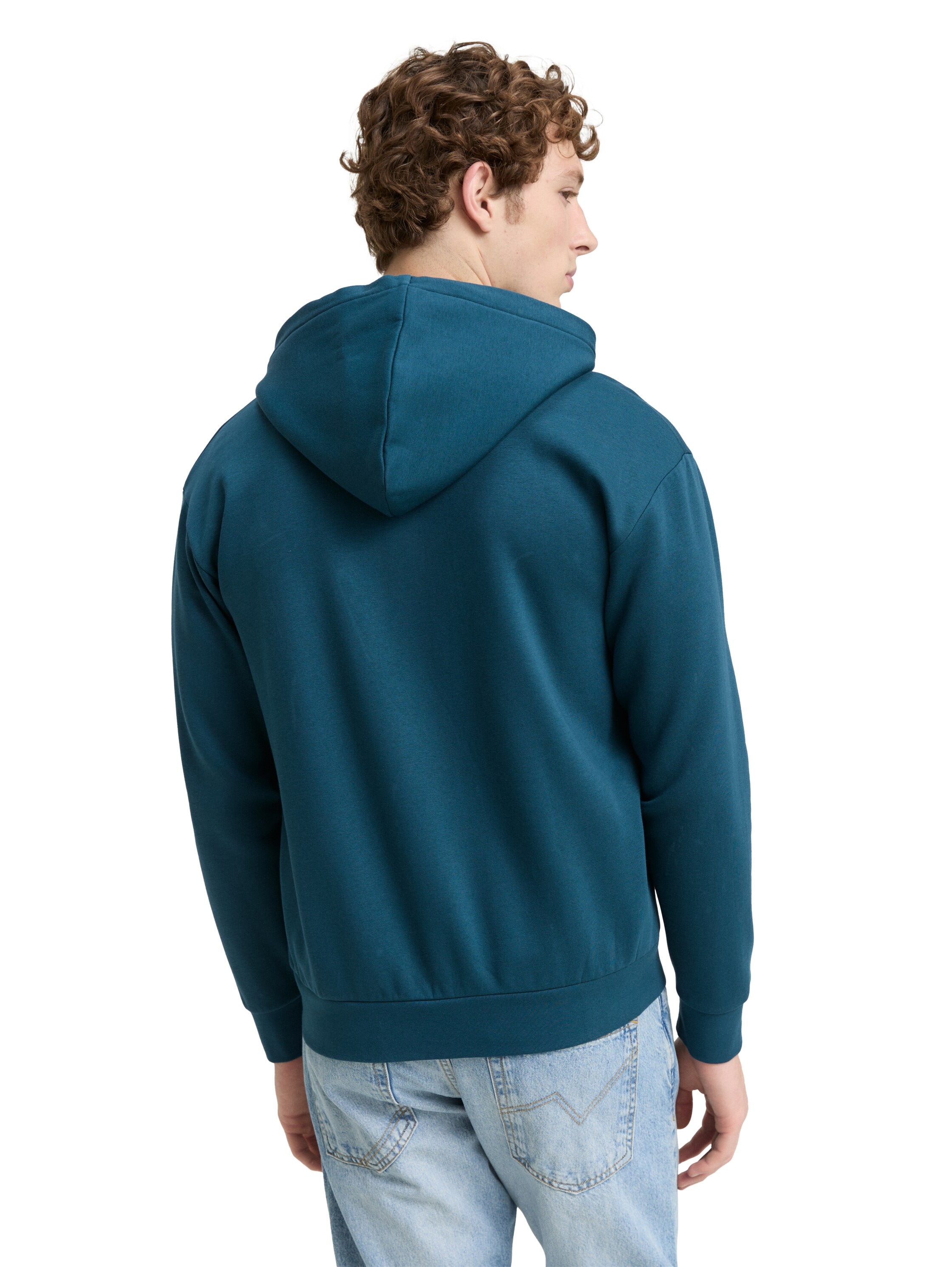 TOM TAILOR Denim Kapuzensweatjacke, mit Logostickerei