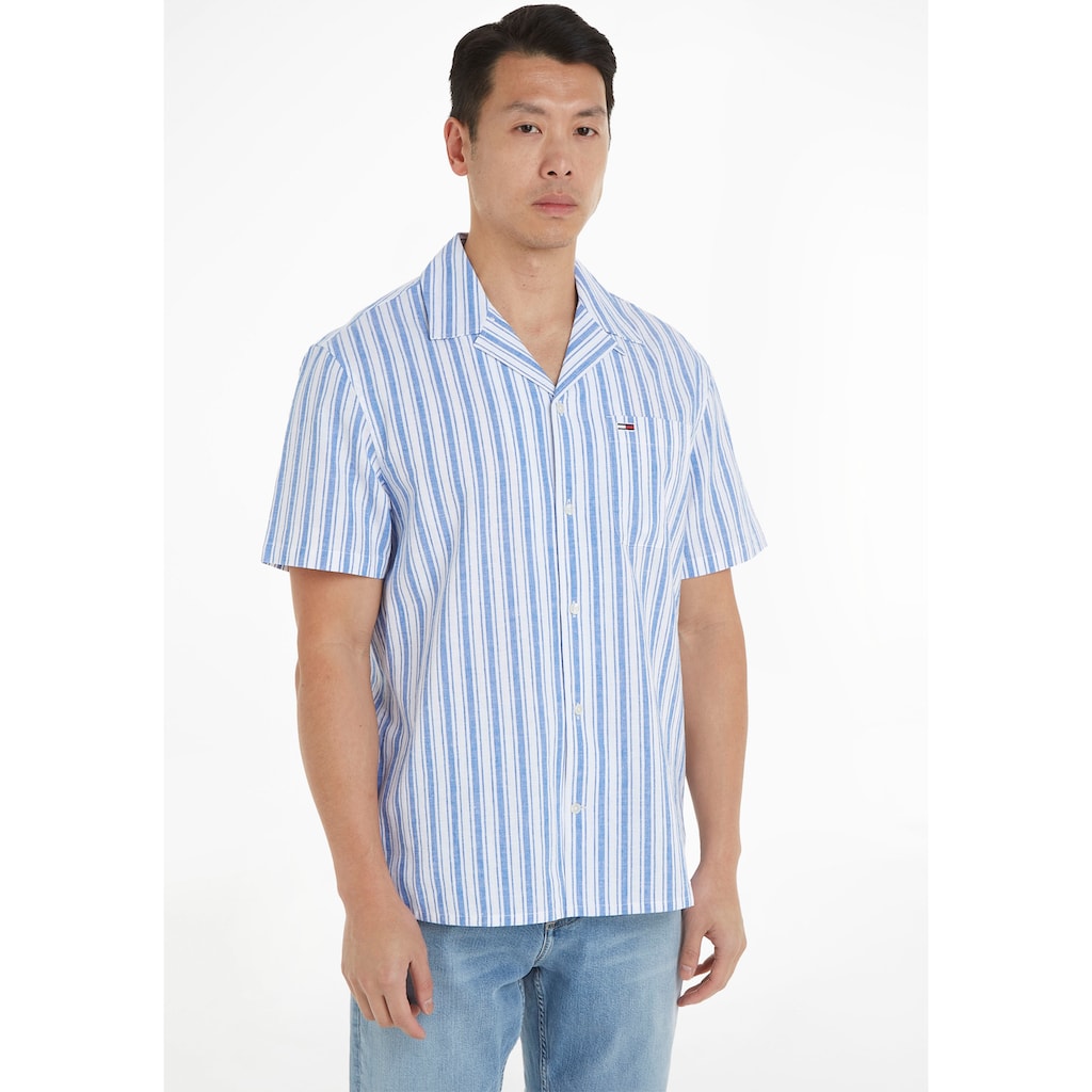 Tommy Jeans Kurzarmhemd »TJM STRIPE LINEN SS SHIRT EXT«