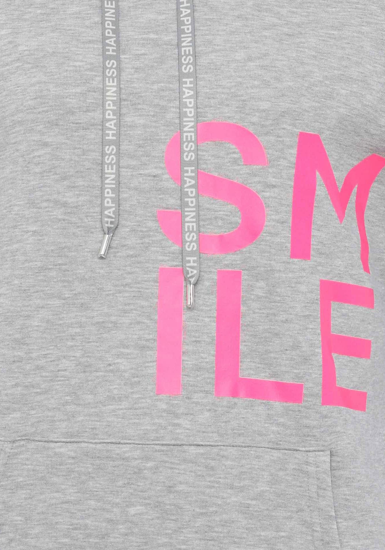 Zwillingsherz Hoodie »"Alissa"«, Langarm, Kapuze, Neon-Details, Kordelzug, Frontprint, Kängurutasche