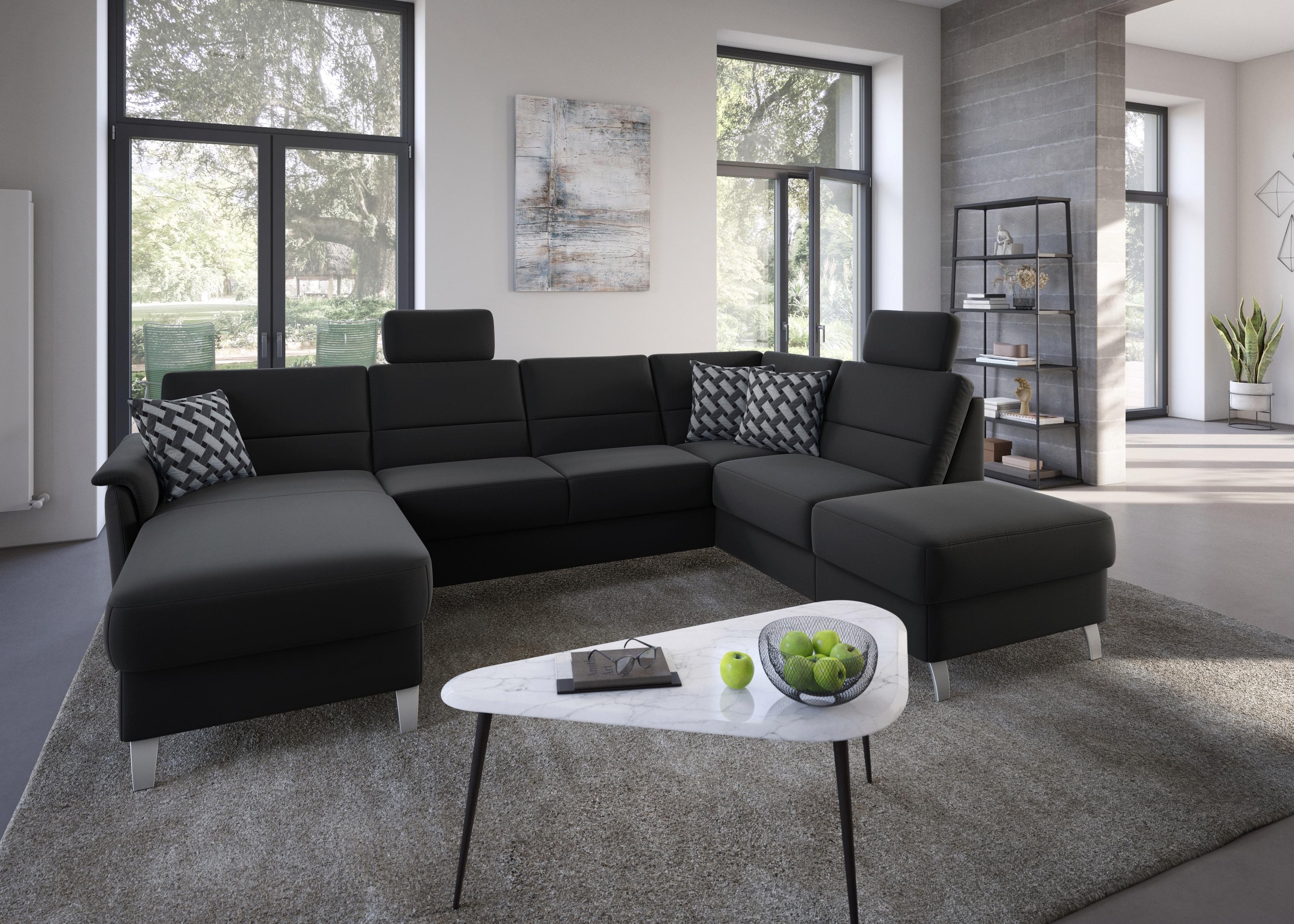 sit&more Wohnlandschaft »Palmera U-Form«, Federkern, wahlweise mit Bettfunktion und mit/ohne Stauraum