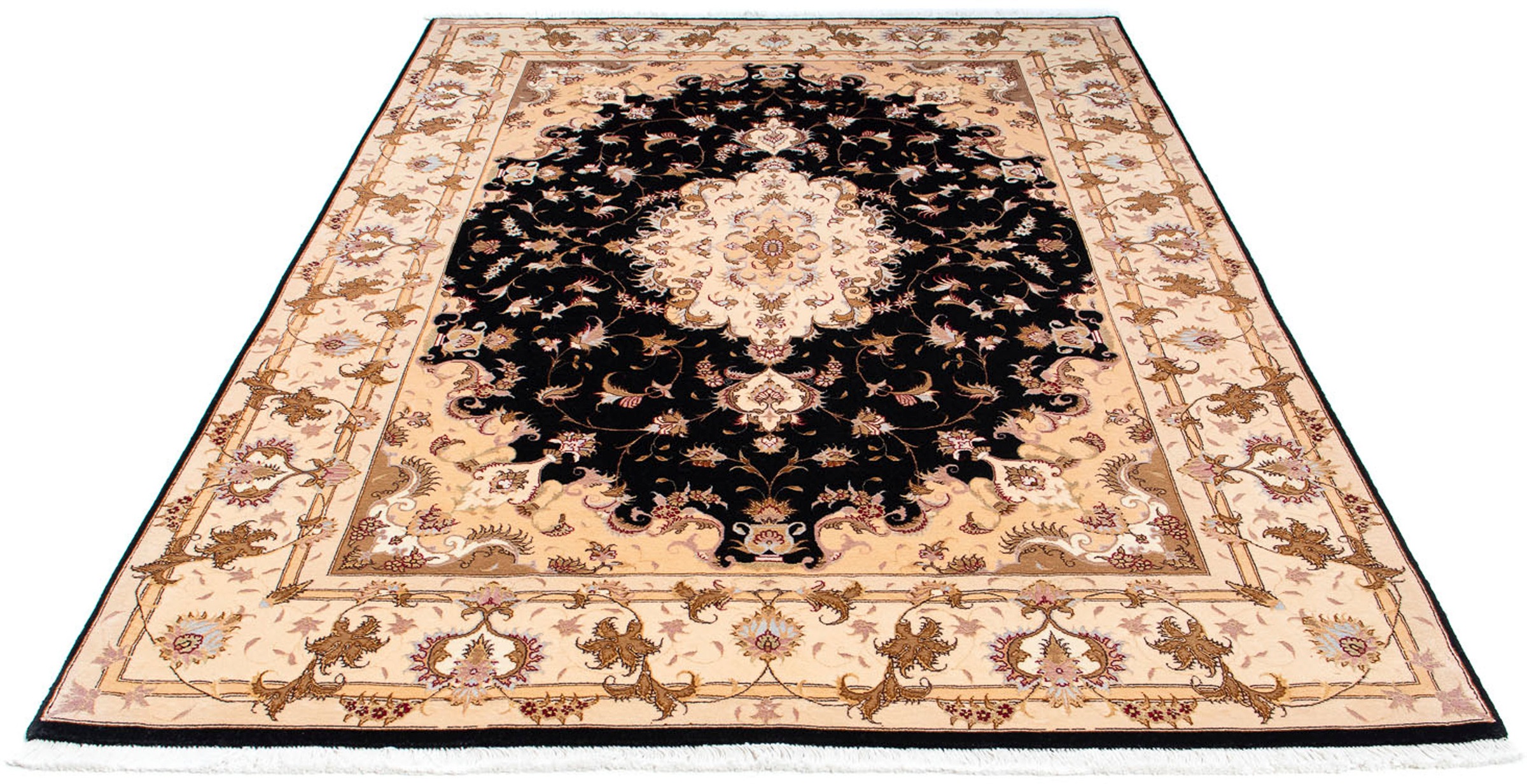 Image of morgenland Orientteppich »Perser - Täbriz - Royal - 242 x 163 cm - dunkelblau«, rechteckig, 7 mm Höhe, Wohnzimmer, Handgeknüpft, Einzelstück mit Zertifikat bei Ackermann Versand Schweiz