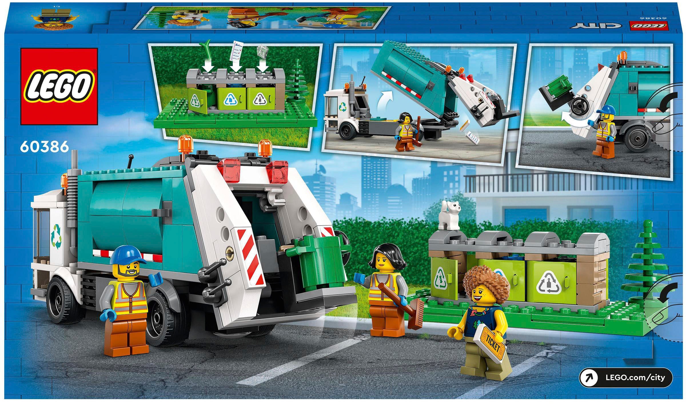 LEGO® Konstruktionsspielsteine »Müllabfuhr (60386), LEGO® City«, (261 St.), Made in Europe