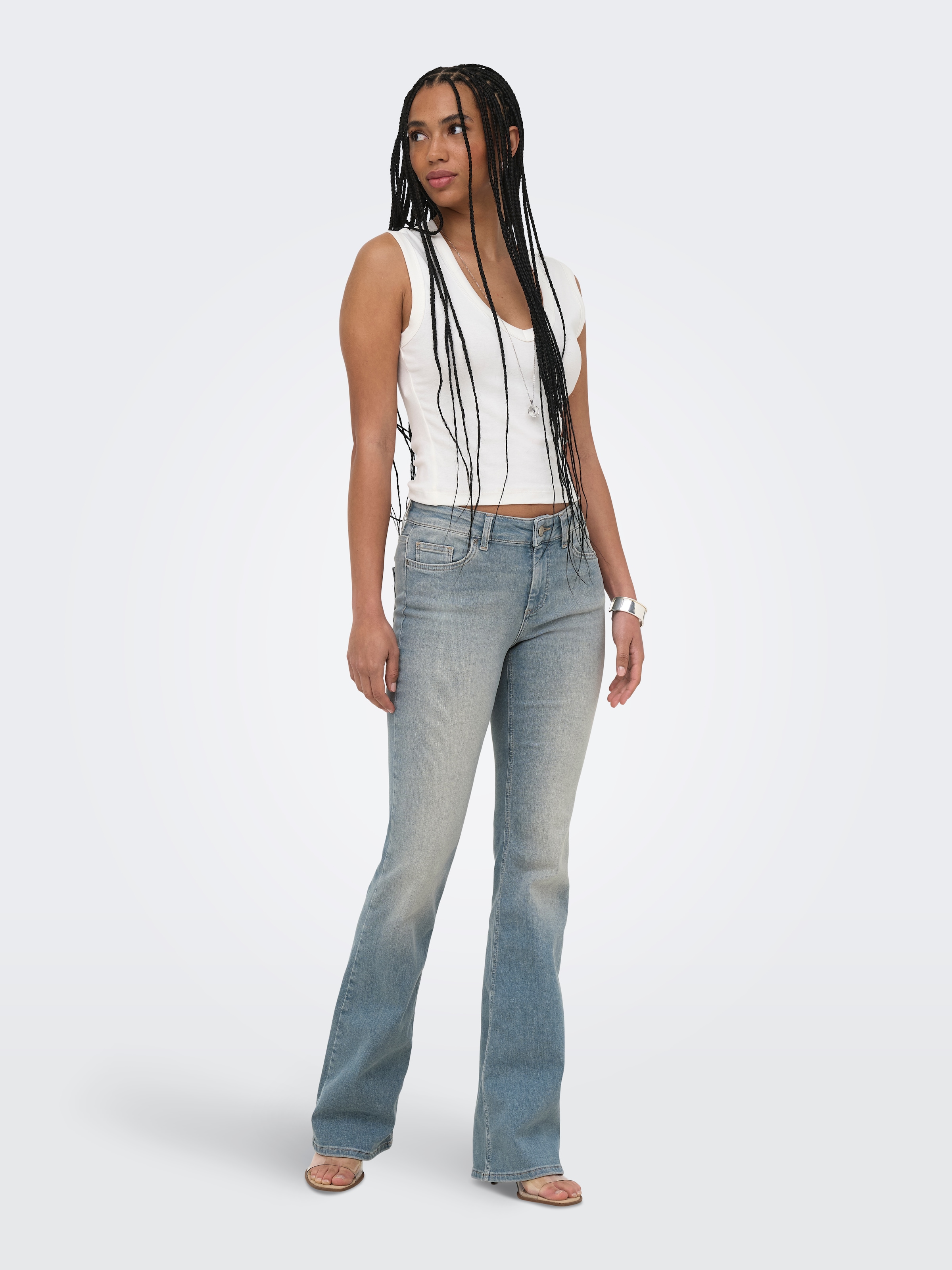 ONLY Jeans bootcut »ONLBLUSH MID FLARED DNM REA638« mélange de coton, coupe bootcut