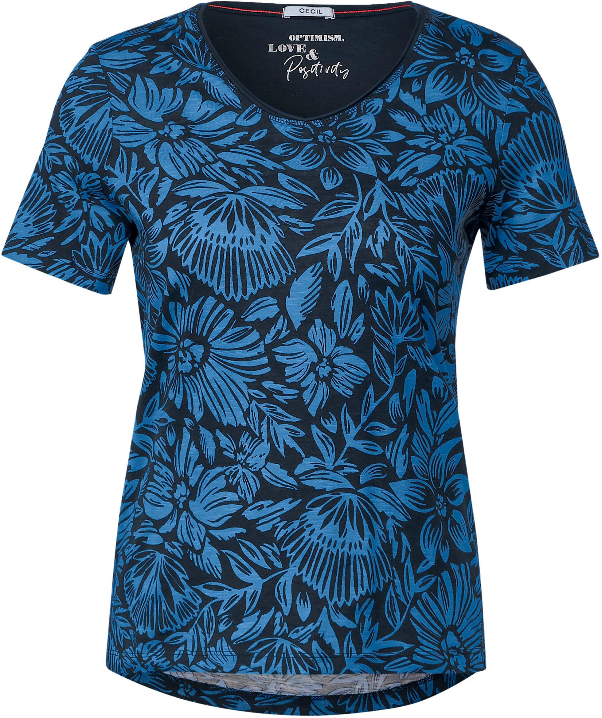 ♕ Cecil T-Shirt, mit sommerlichem Alloverdruck versandkostenfrei kaufen