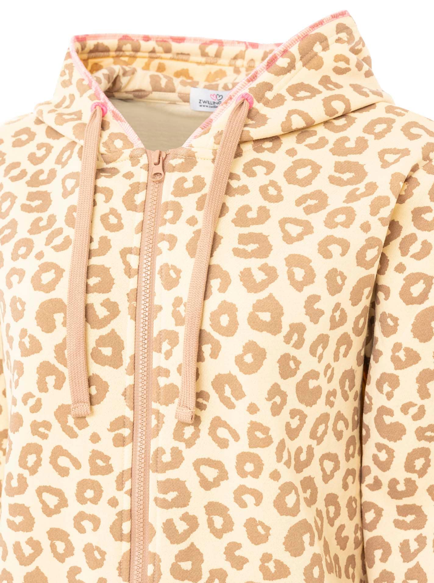 Zwillingsherz Sweat à capuche »"Soft Leo"« Mini-Me, mit Leo Muster, Zipper und Kängurutaschen