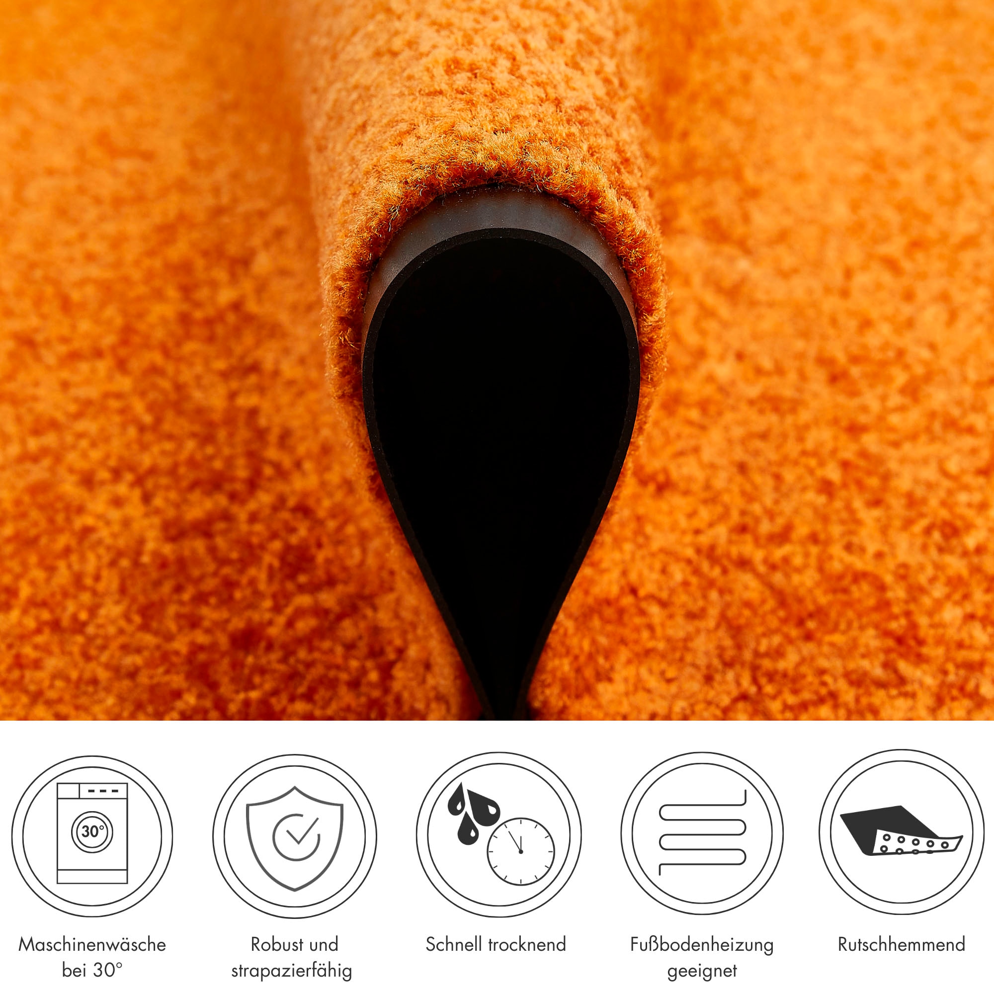 my home Fussmatte »Fresh Step, Made in Belgium«, rechteckig, 7 mm Höhe, für den Eingangsbereich, Uni-Farben, rutschhemmend, robust, waschbar