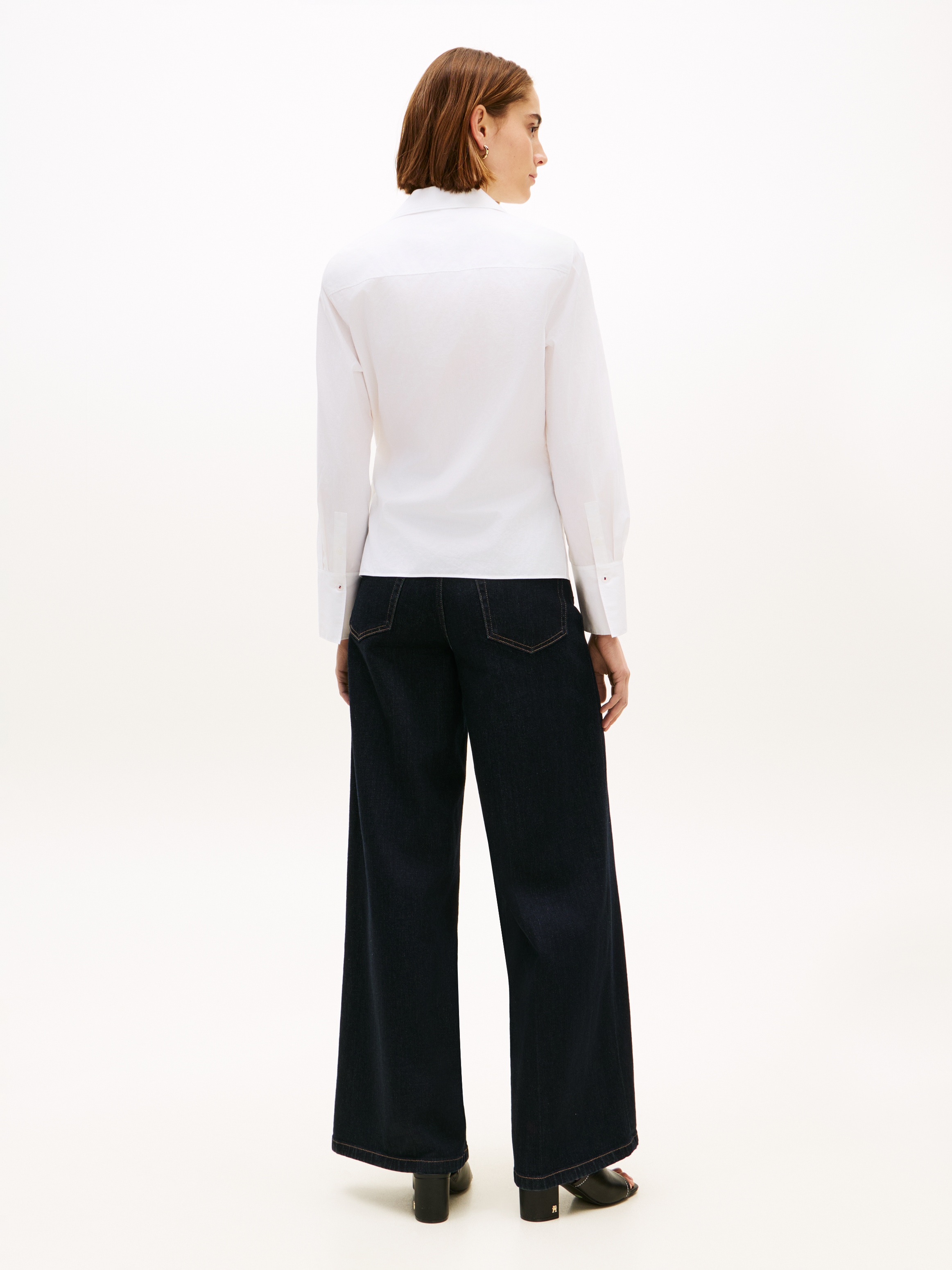 Tommy Hilfiger Blouse à manches longues »POPLIN KNOT BLOUSE WITH LS« mit Wickeloptik