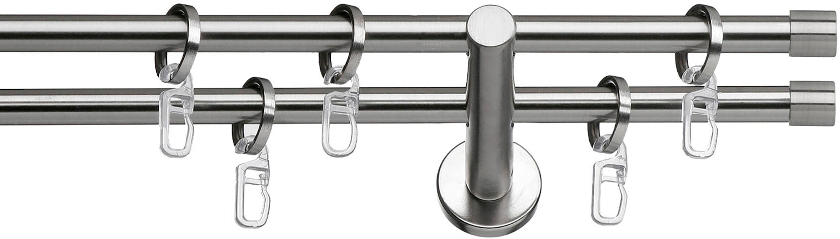 Image of indeko Gardinenstange "Andrax" Ø 12 mm 2 läufig-läufig Fixmass Komplett-Set inkl. Ringen und Montagematerial