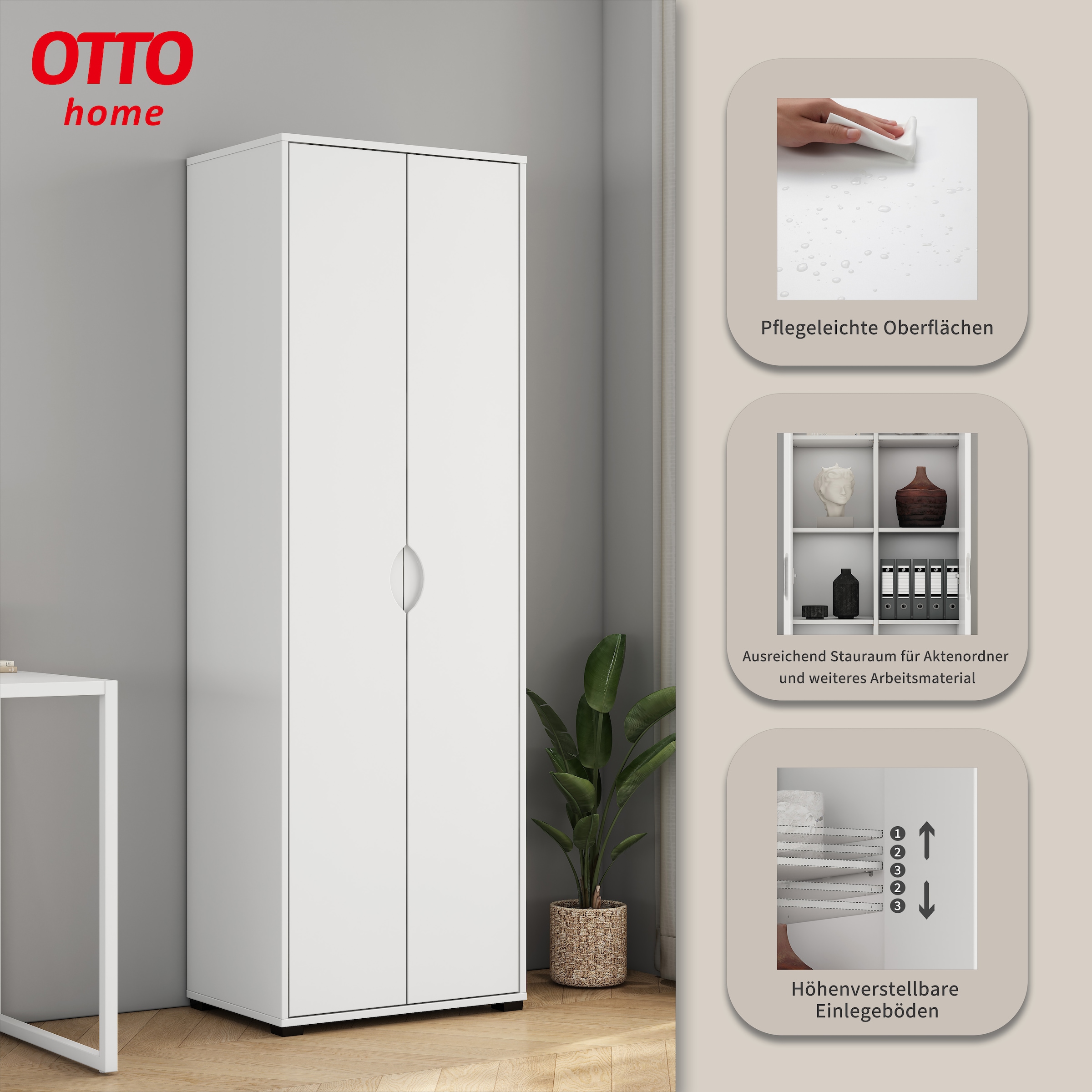 GOODproduct Aktenschrank »ALENNA-AS2T« Set,  Mehrzweckschrank, modernes Design, Höhe 180 cm