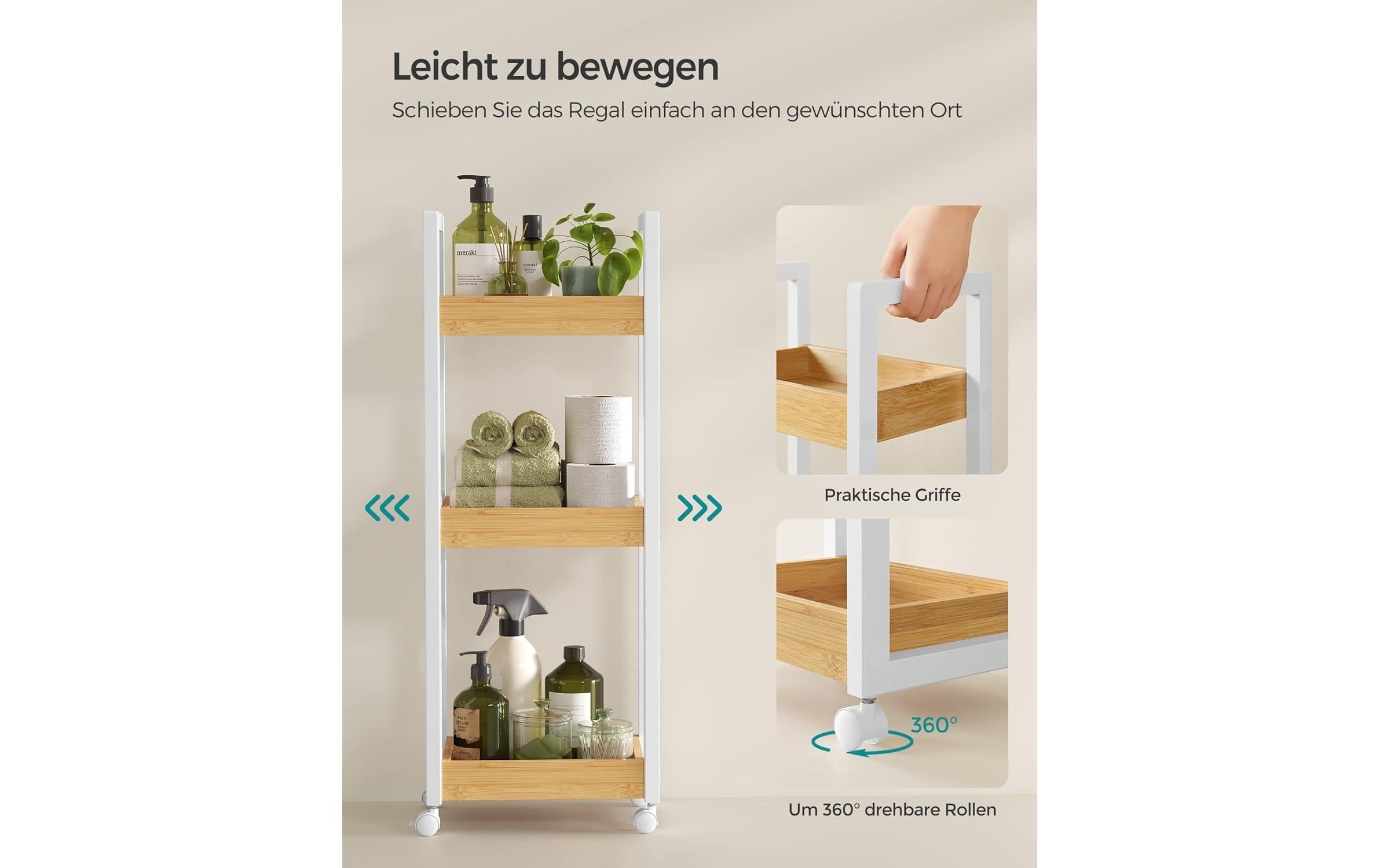 SONGMICS Étagère »mit 3 Ebenen 30 x 20 x 80 cm«