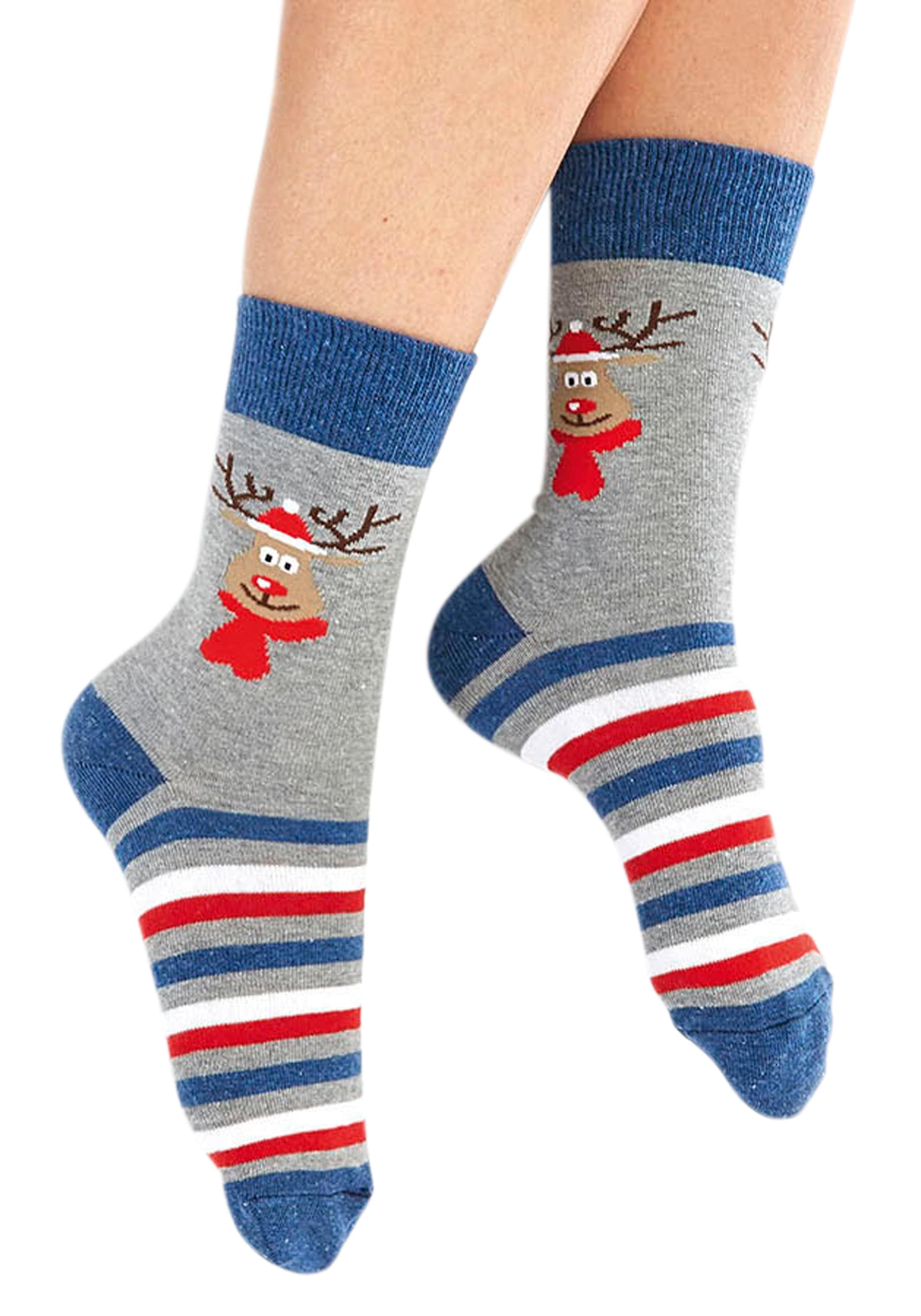 H.I.S Chaussettes Packung, 3 cuis tlg. mit Weihnachts-Design