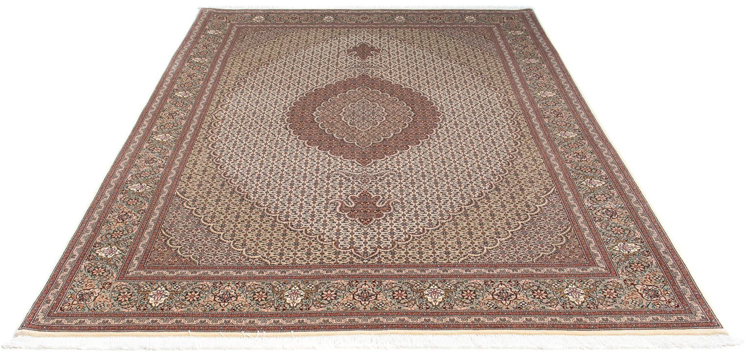 Image of morgenland Orientteppich »Perser - Täbriz - 237 x 168 cm - hellbraun«, rechteckig, 10 mm Höhe, Wohnzimmer, Handgeknüpft, Einzelstück mit Zertifikat bei Ackermann Versand Schweiz