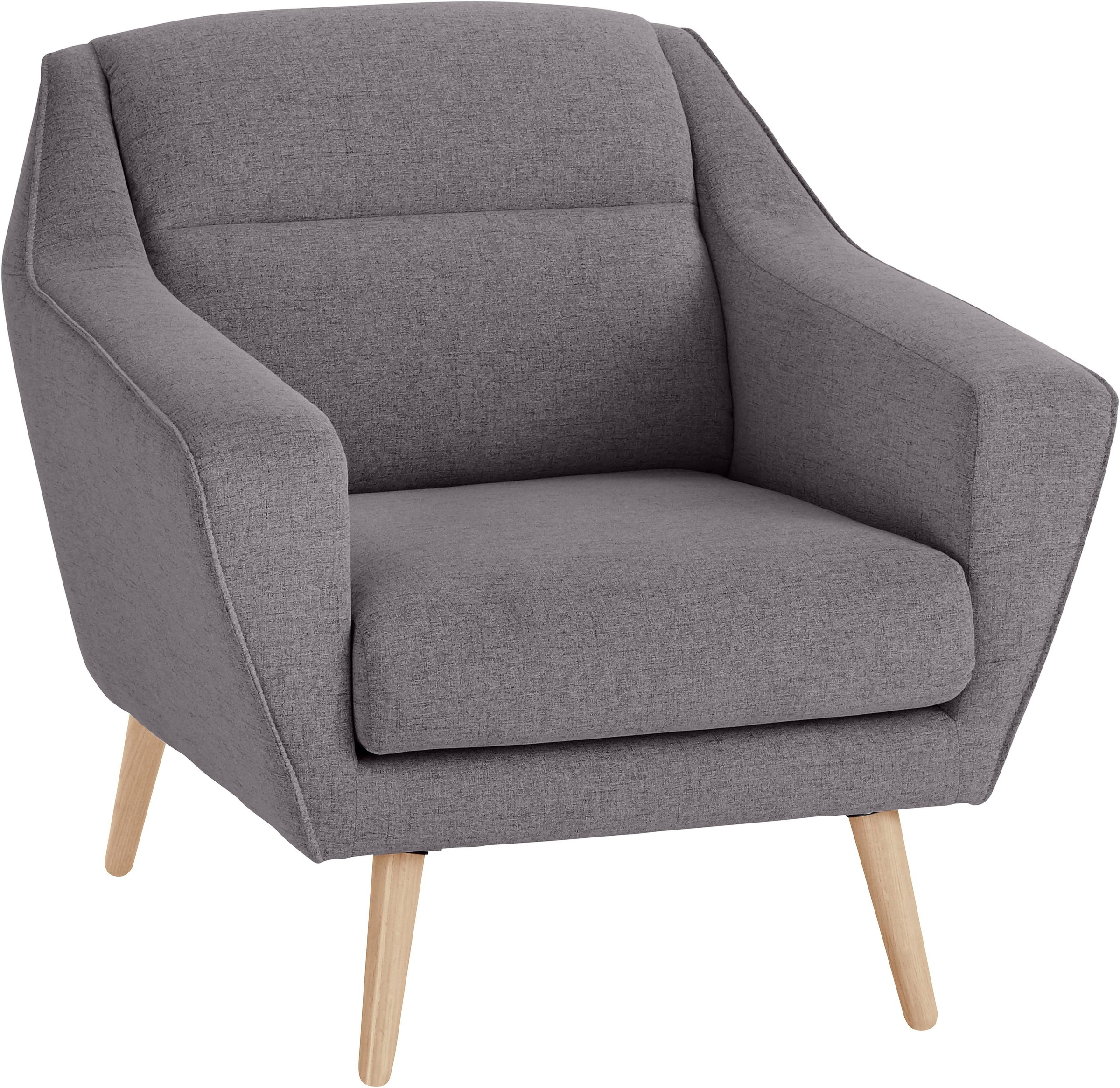 OTTO home Sessel "Bille" mit Naht im Rückenkissen und Eiche-Beinen, Design by Morten Georgsen