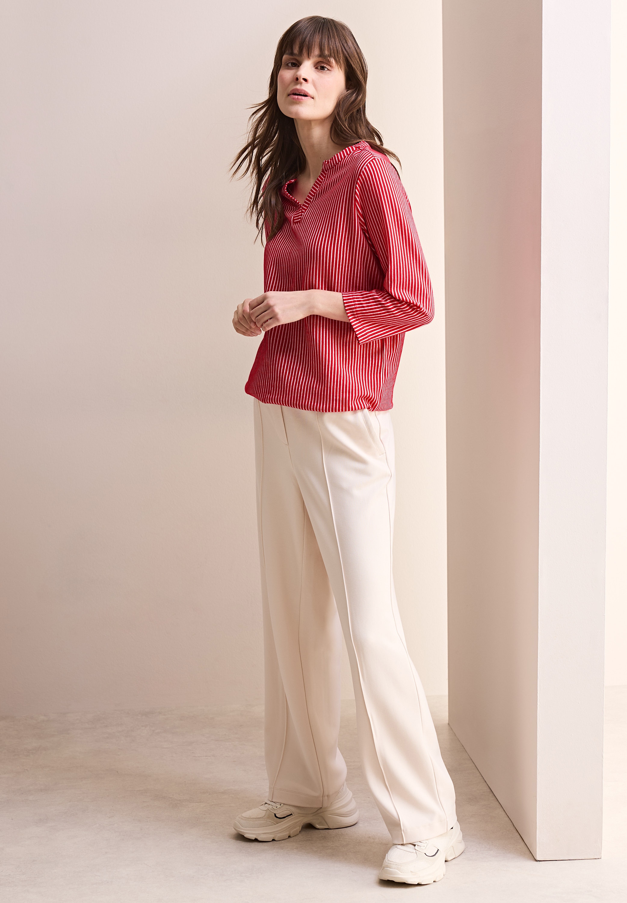 Cecil 3/4-Arm-Shirt, im Tunika-Look, mit geschlitztem Rundhals